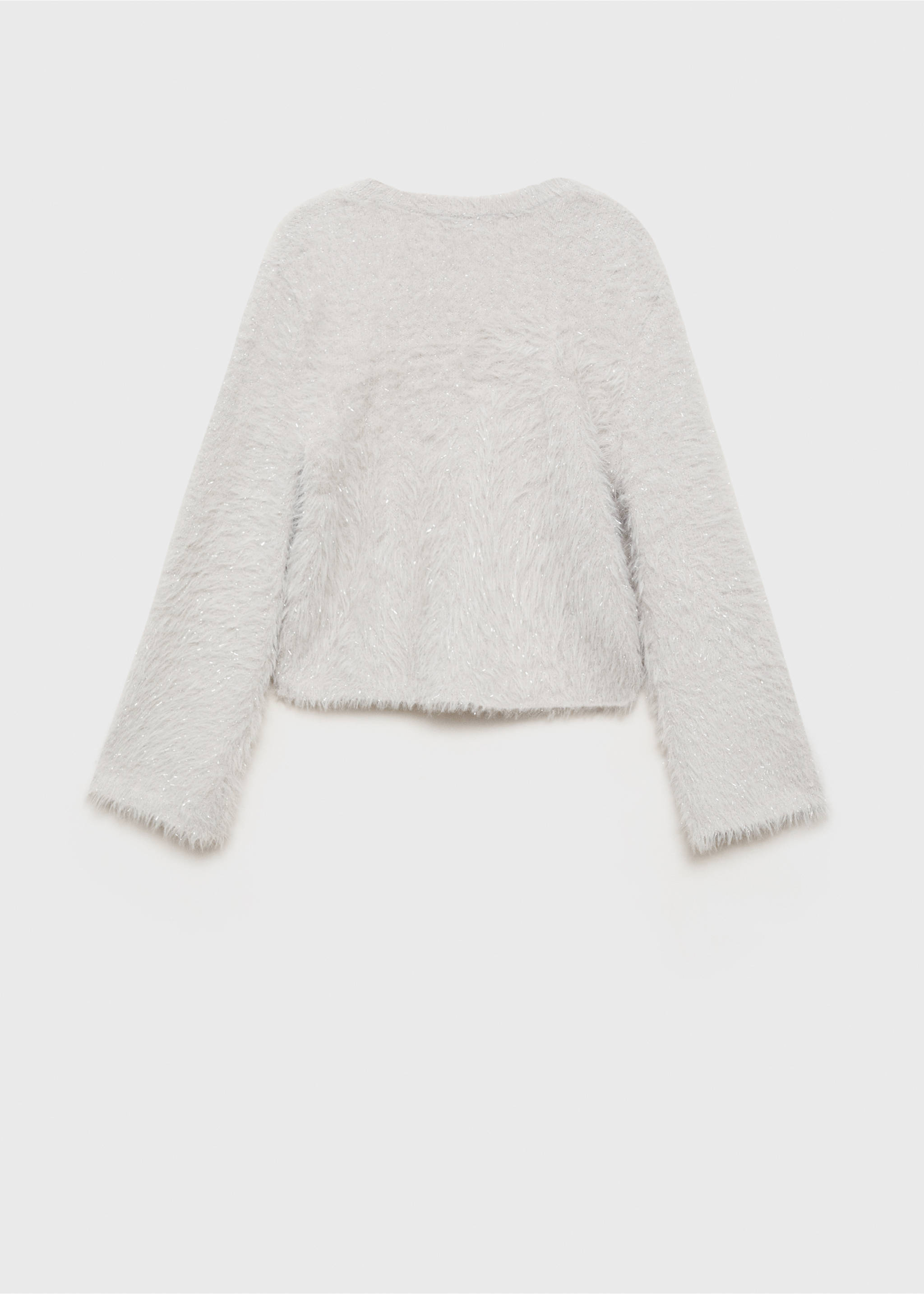 Buttoned faux-fur cardigan - Reverse of the article, Light/Pastel Grey. Ref: 77089239-00.