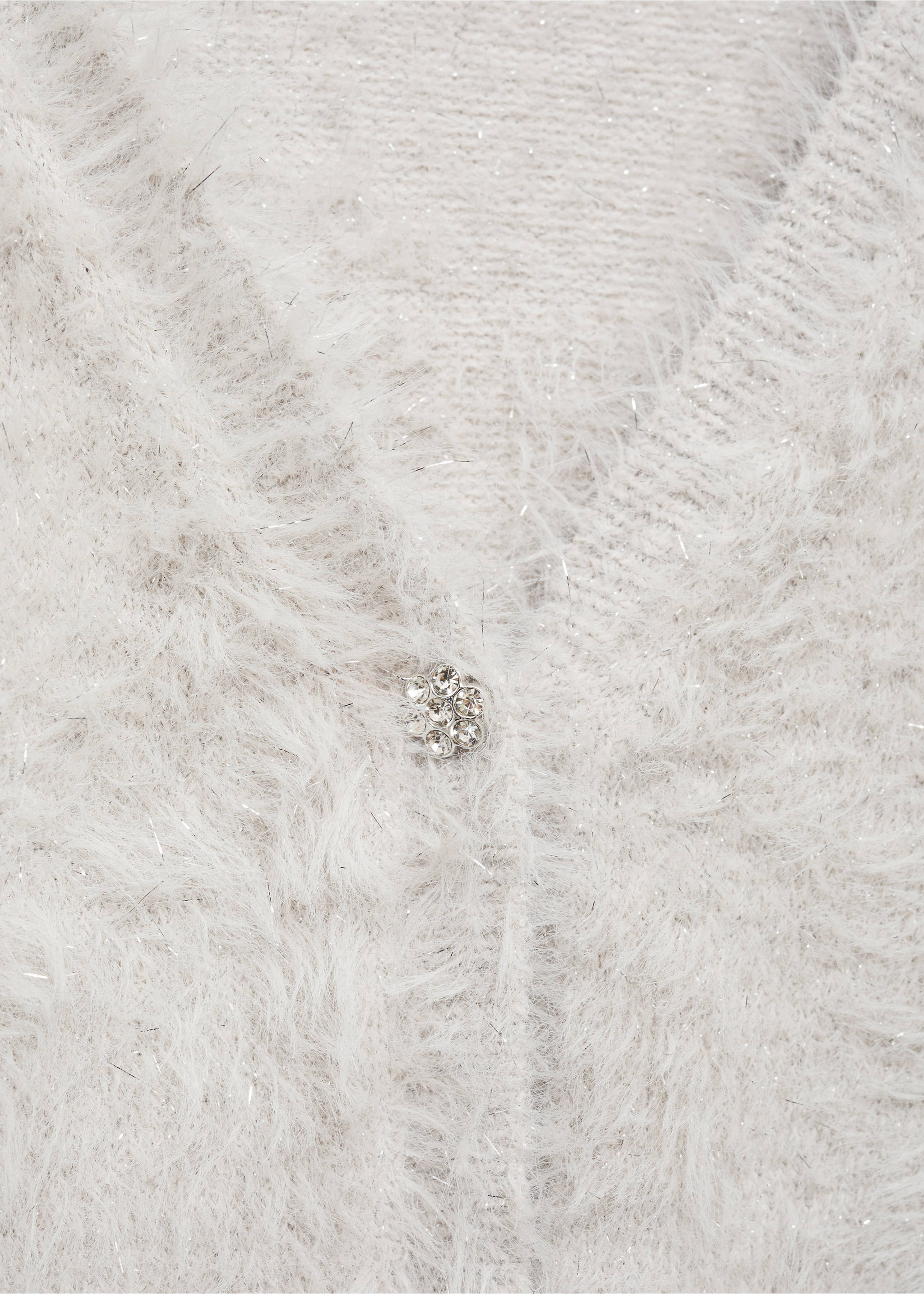 Buttoned faux-fur cardigan - Details of the article 8, Light/Pastel Grey. Ref: 77089239-00.