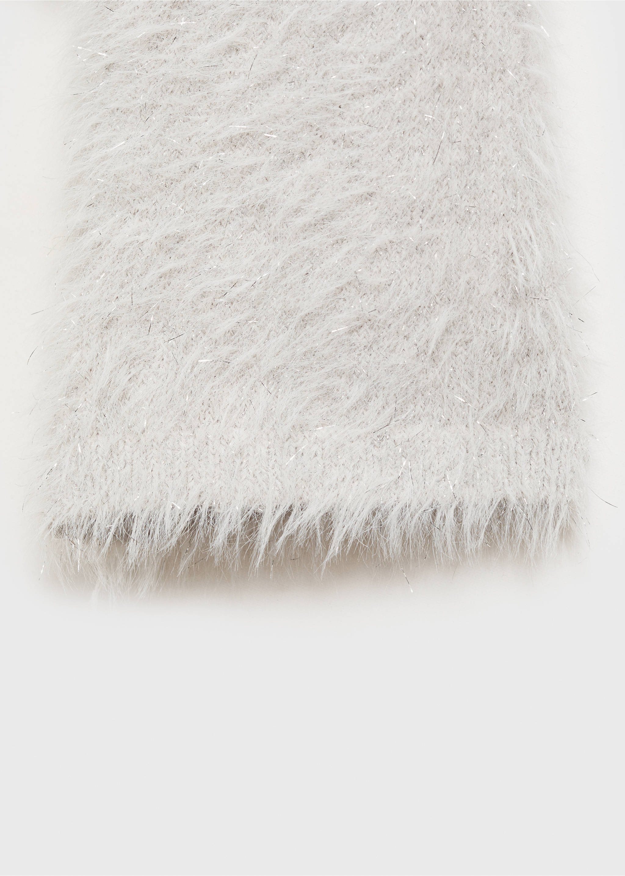 Buttoned faux-fur cardigan - Details of the article 0, Light/Pastel Grey. Ref: 77089239-00.