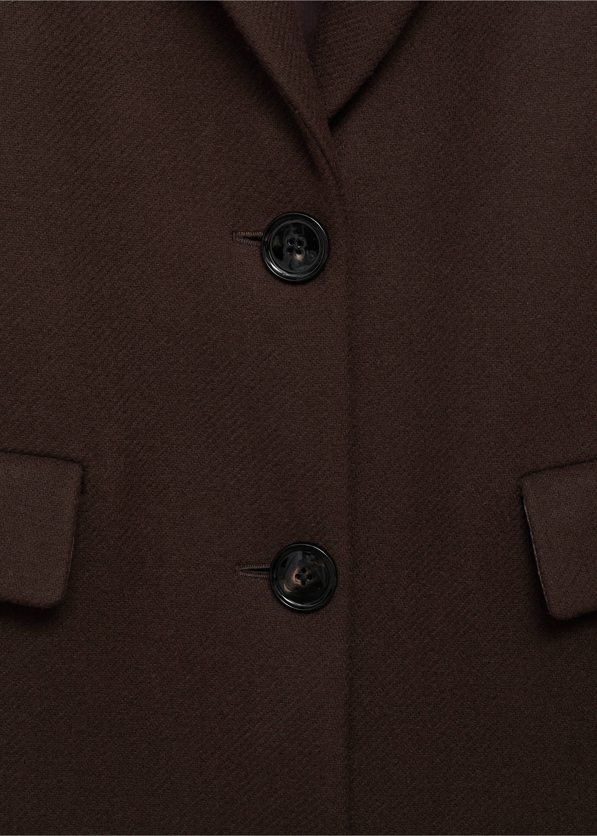 Long structured wool coat - Details of the article 8, Brown. Ref: 77089244-00.