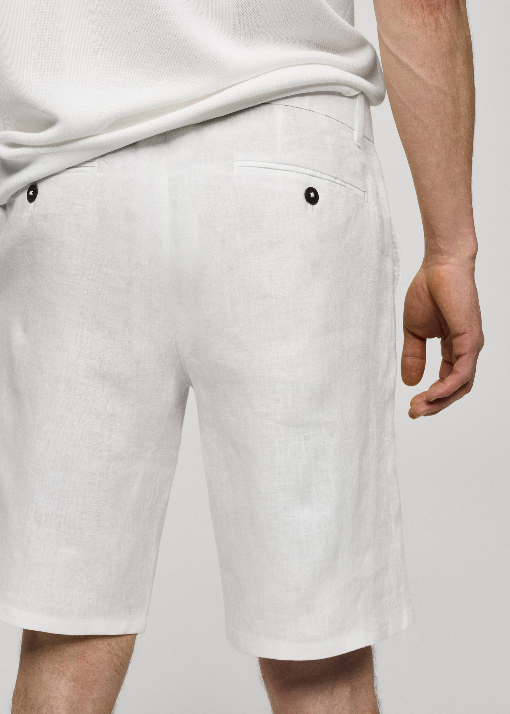 Slim-Fit-Bermudashorts aus 100 % Leinen - Detail des Artikels 6