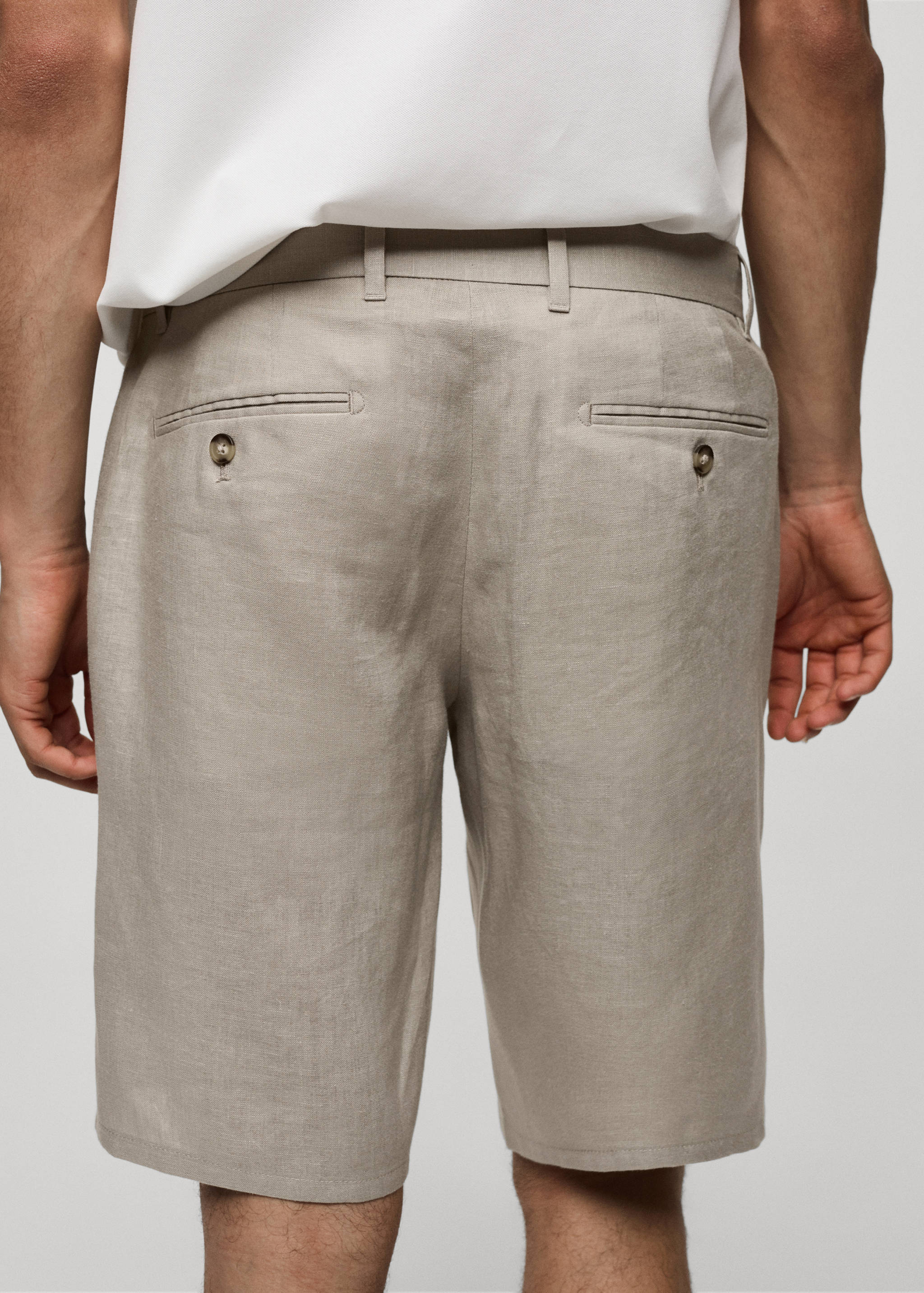 Slim-Fit-Bermudashorts aus 100 % Leinen - Detail des Artikels 6