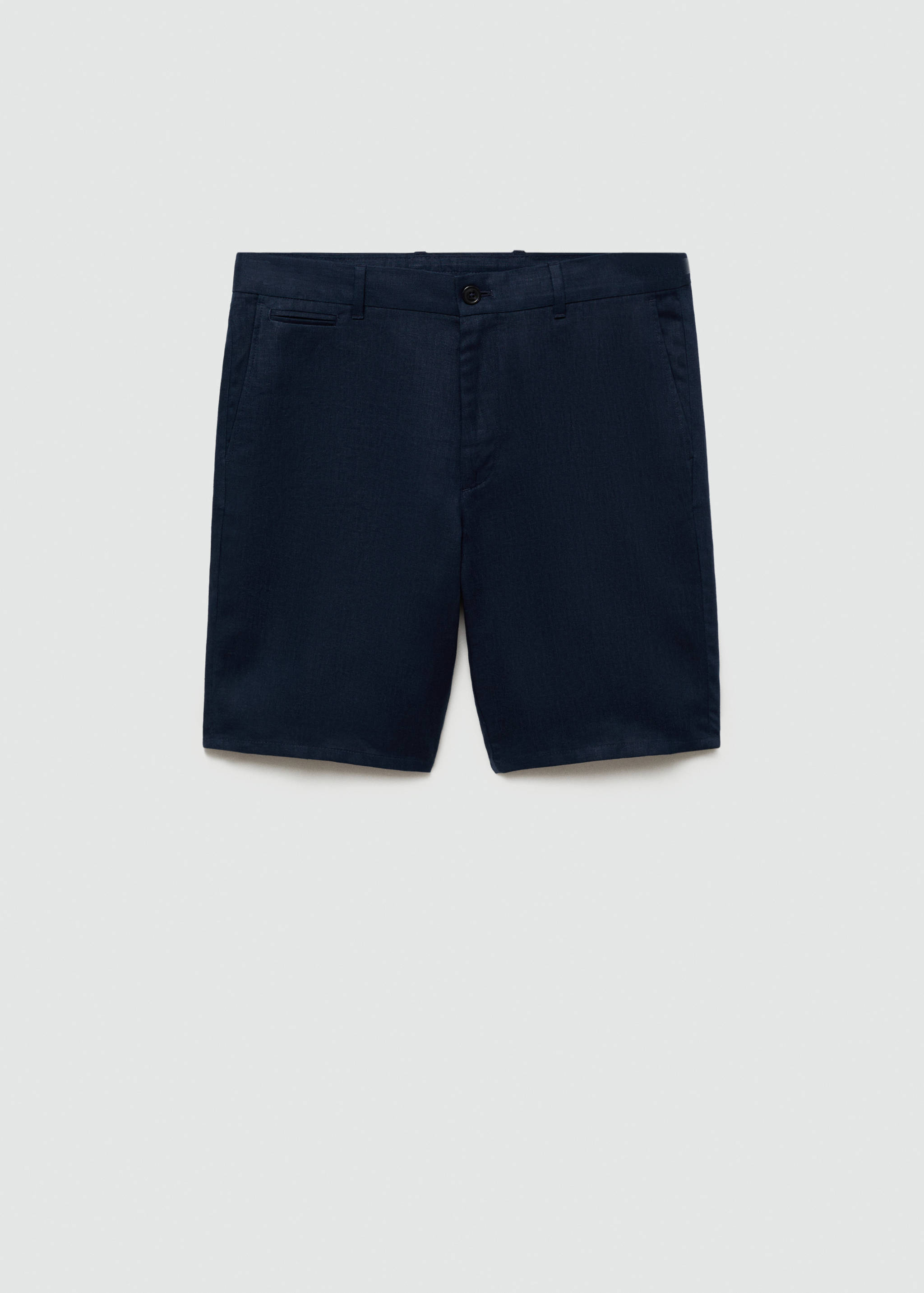 Slim-fit 100% linen bermuda shorts - Article without model