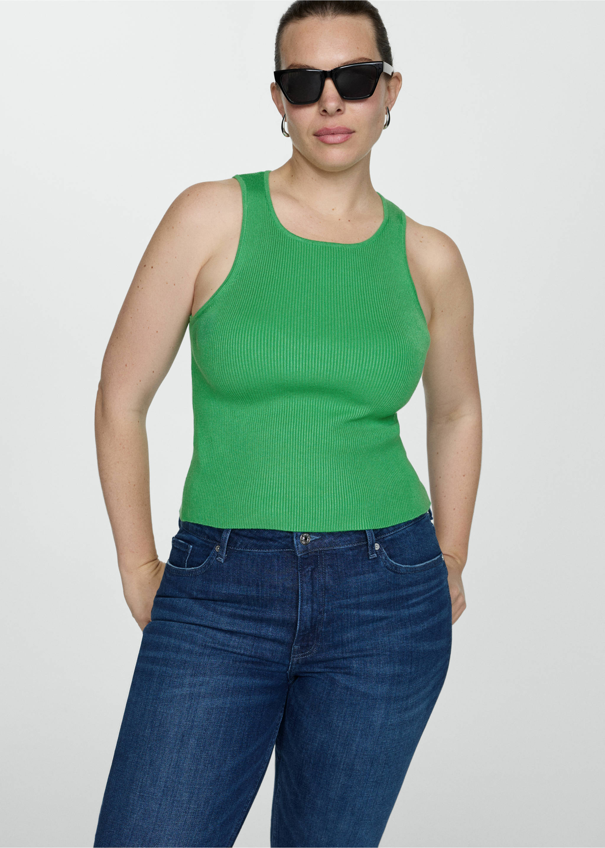 Top punto canalé - Detalle del artículo 5, Verde. Ref: 77090334-00.