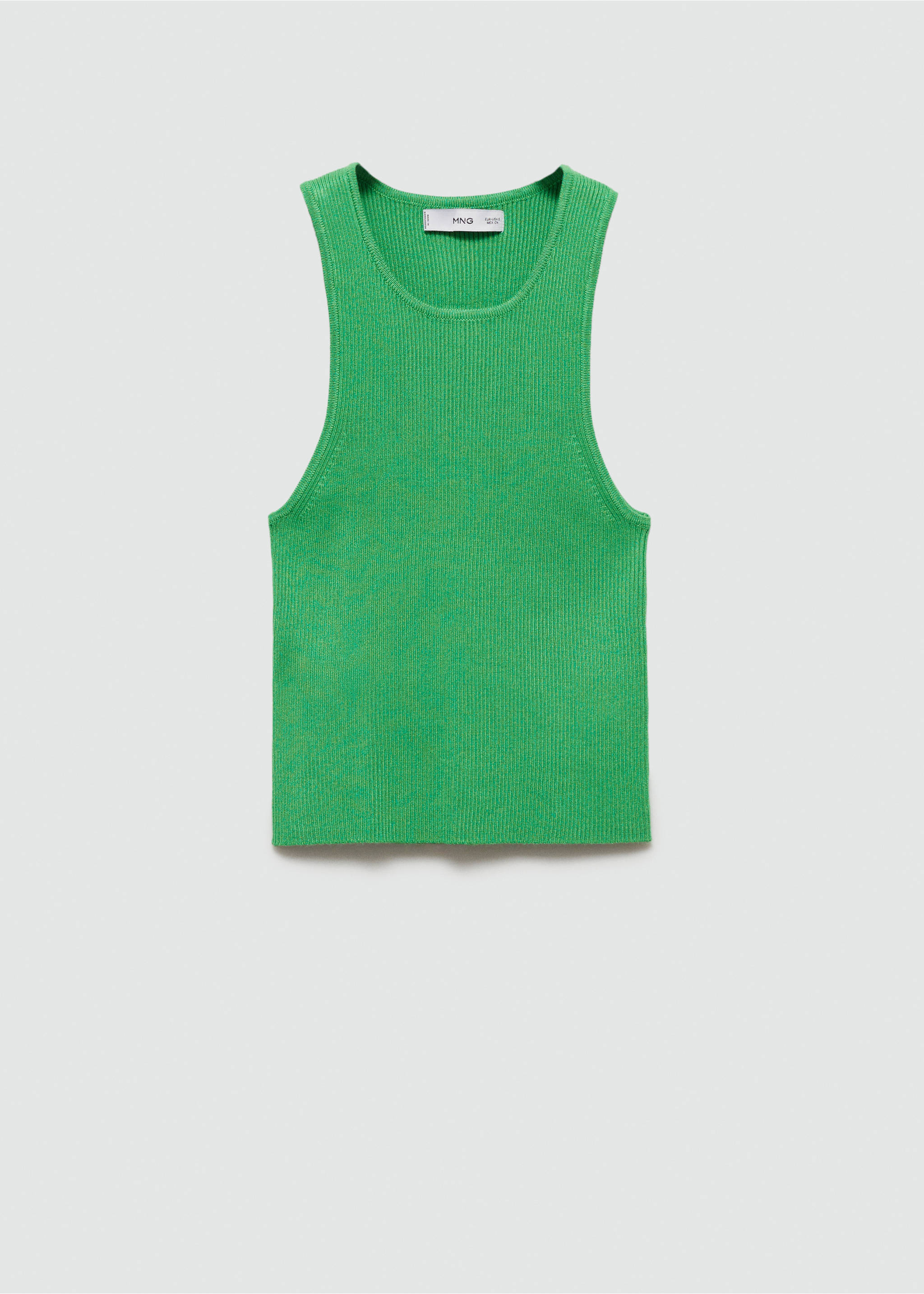 Ribbed knit top - Article without model, Green. Ref: 77090334-00.