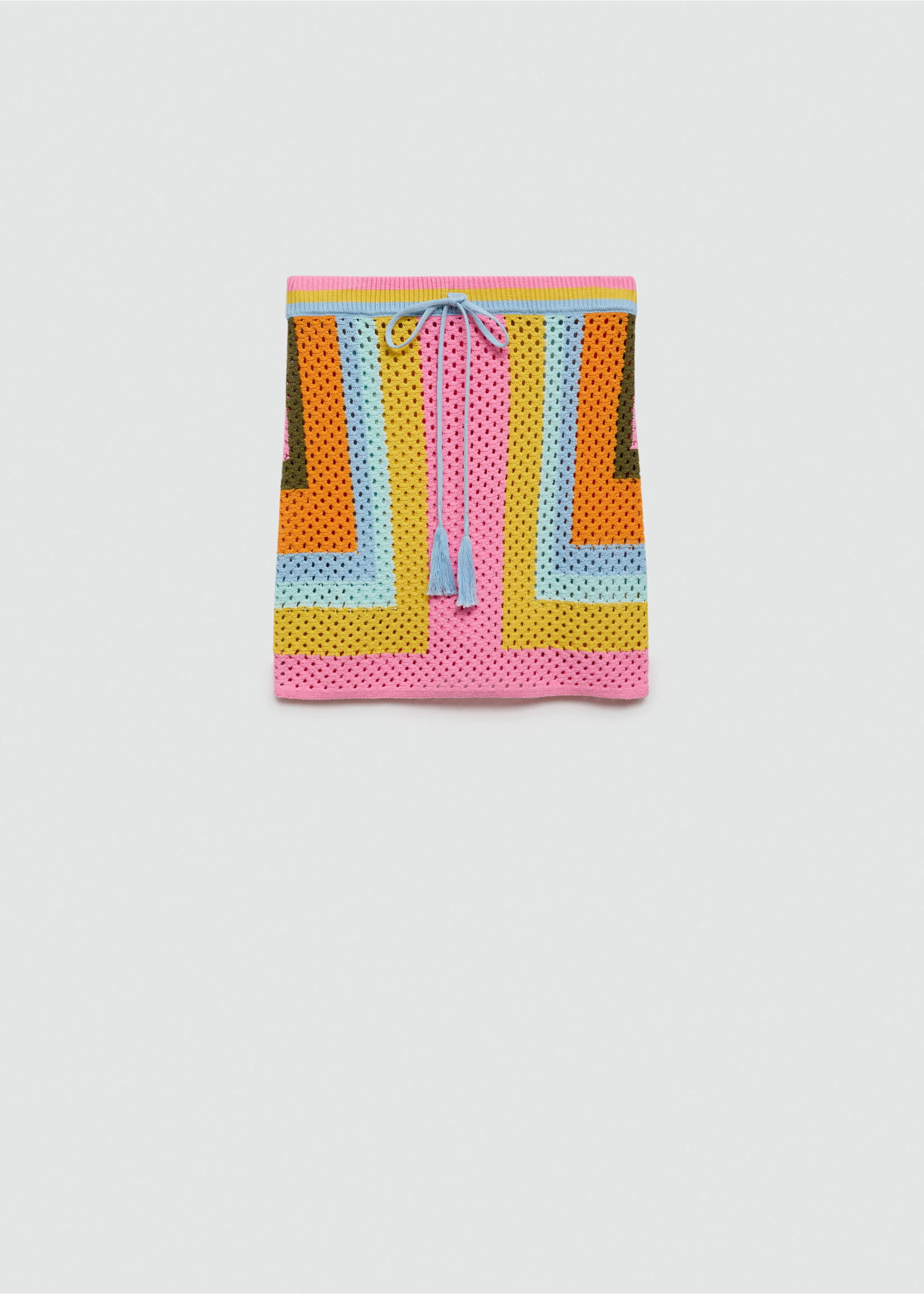 Crochet mini-skirt with bow fastening - Article without model, Pink. Ref: 77090338-00.