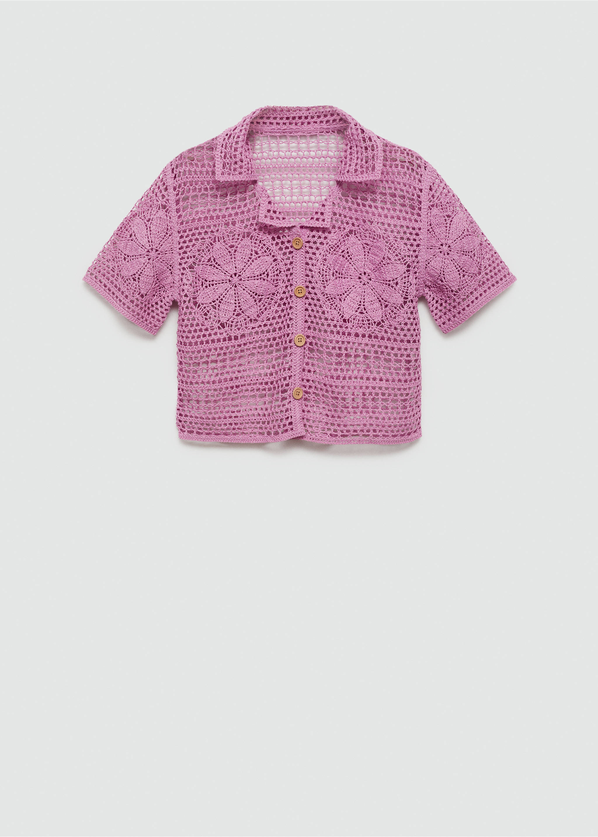 Virágmintás horgolt ing - Termék modell nélkül, Világos/Pasztell lila. Ref: 77090339-00.