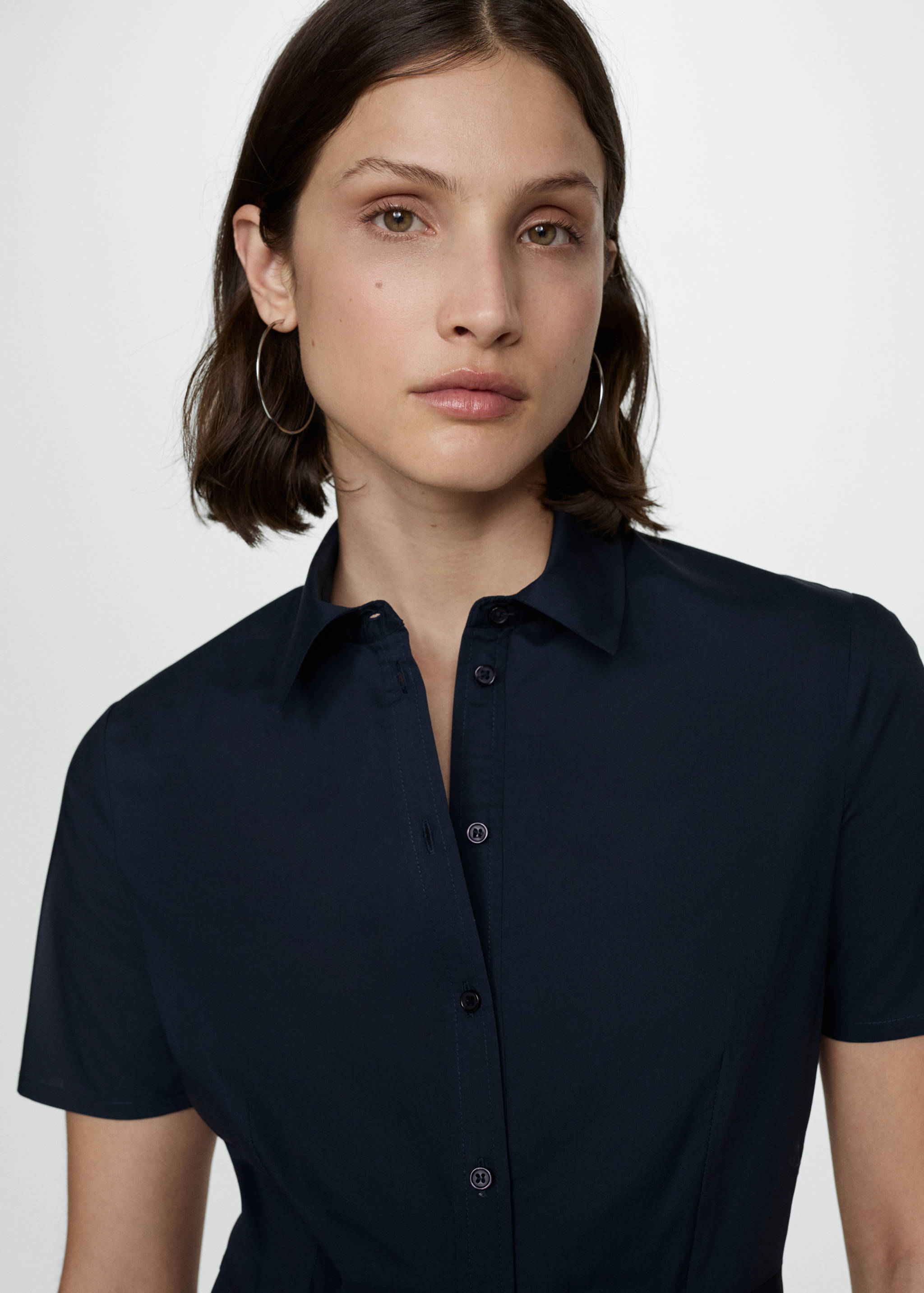 Pleated shirt dress - Details of the article 1