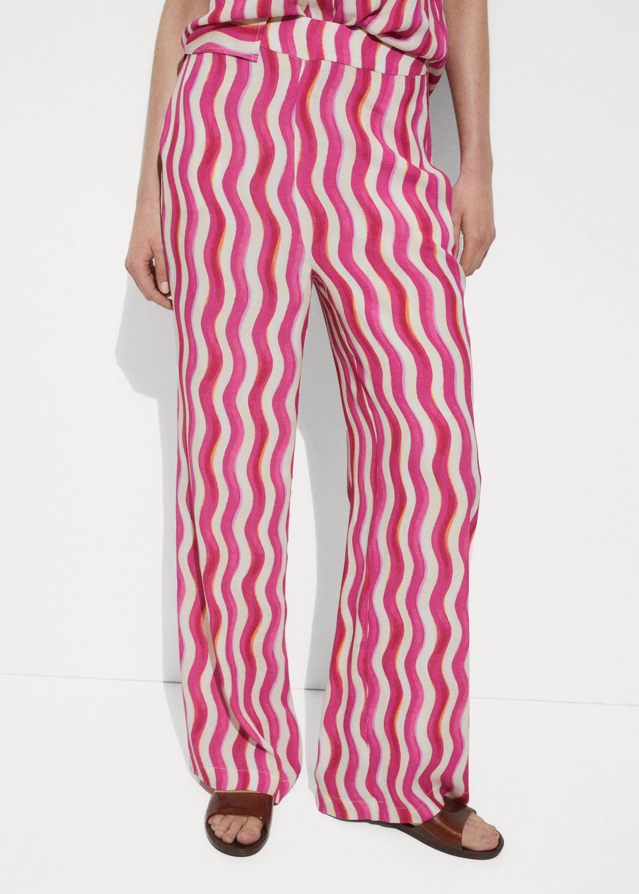 Wide leg printed pants - Medium plane