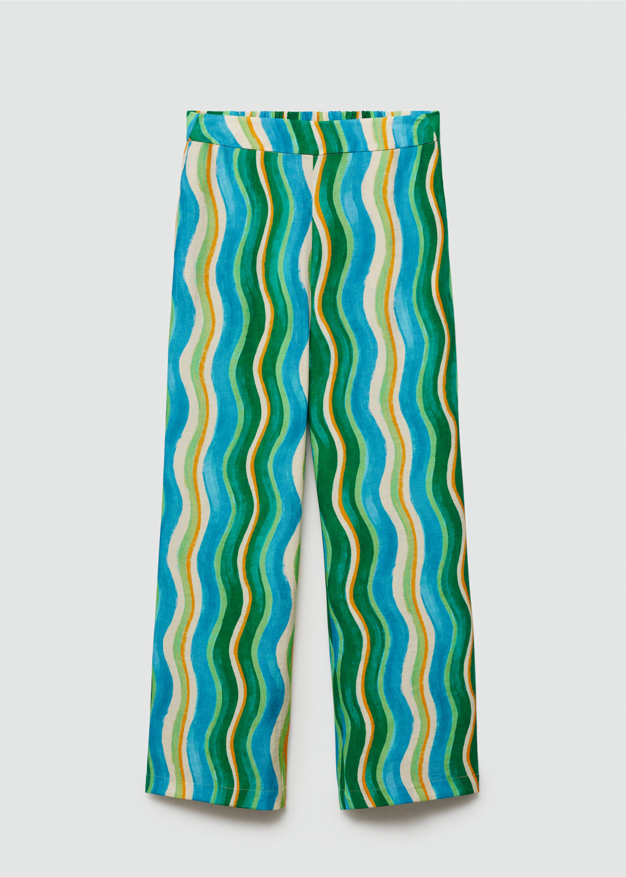 Wide leg printed trousers - Article without model, Green. Ref: 77090344-00.