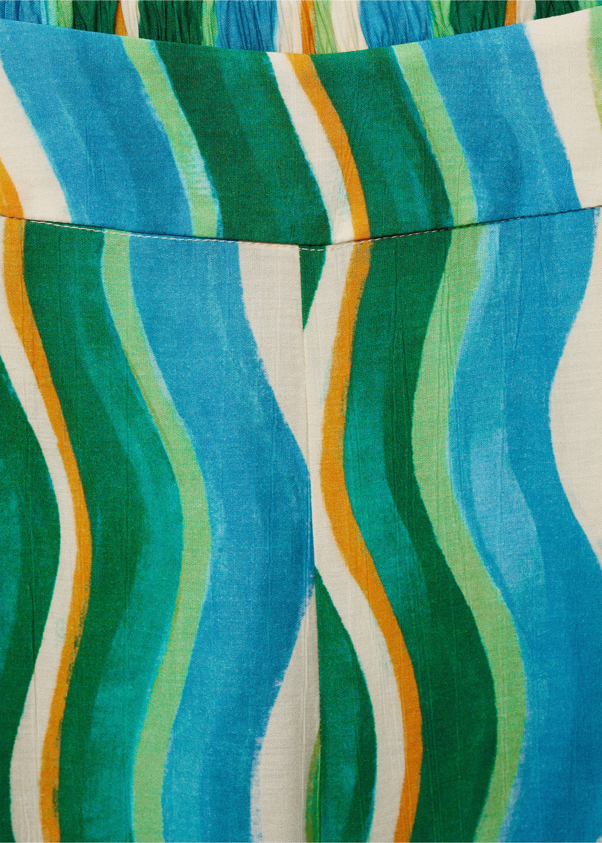 Wide leg printed trousers - Details of the article 8, Green. Ref: 77090344-00.