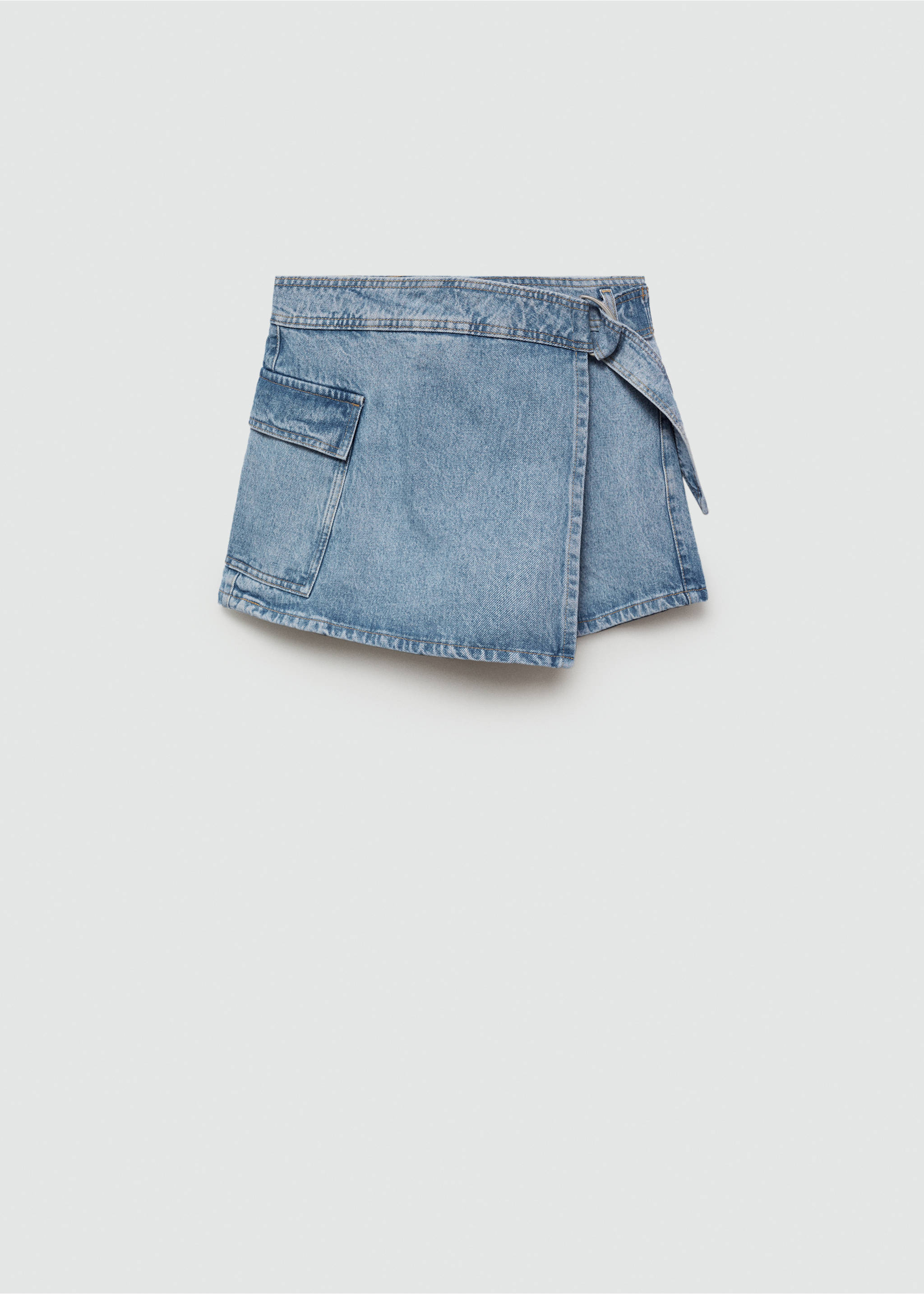 Jupe short en jean - Article sans modèle, Bleu moyen. Ref: 77090345-00.