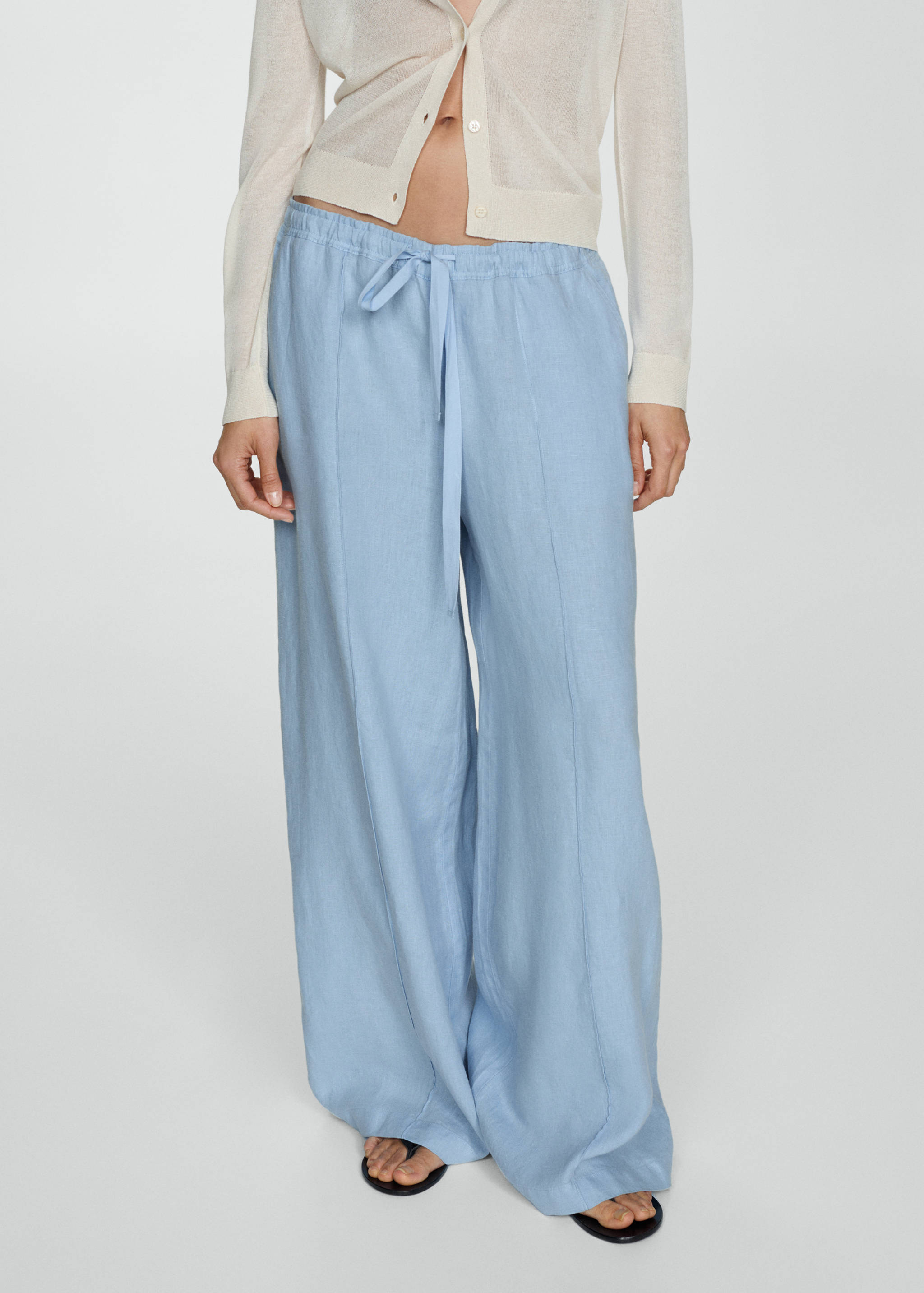Wide leg linen trousers - Medium plane