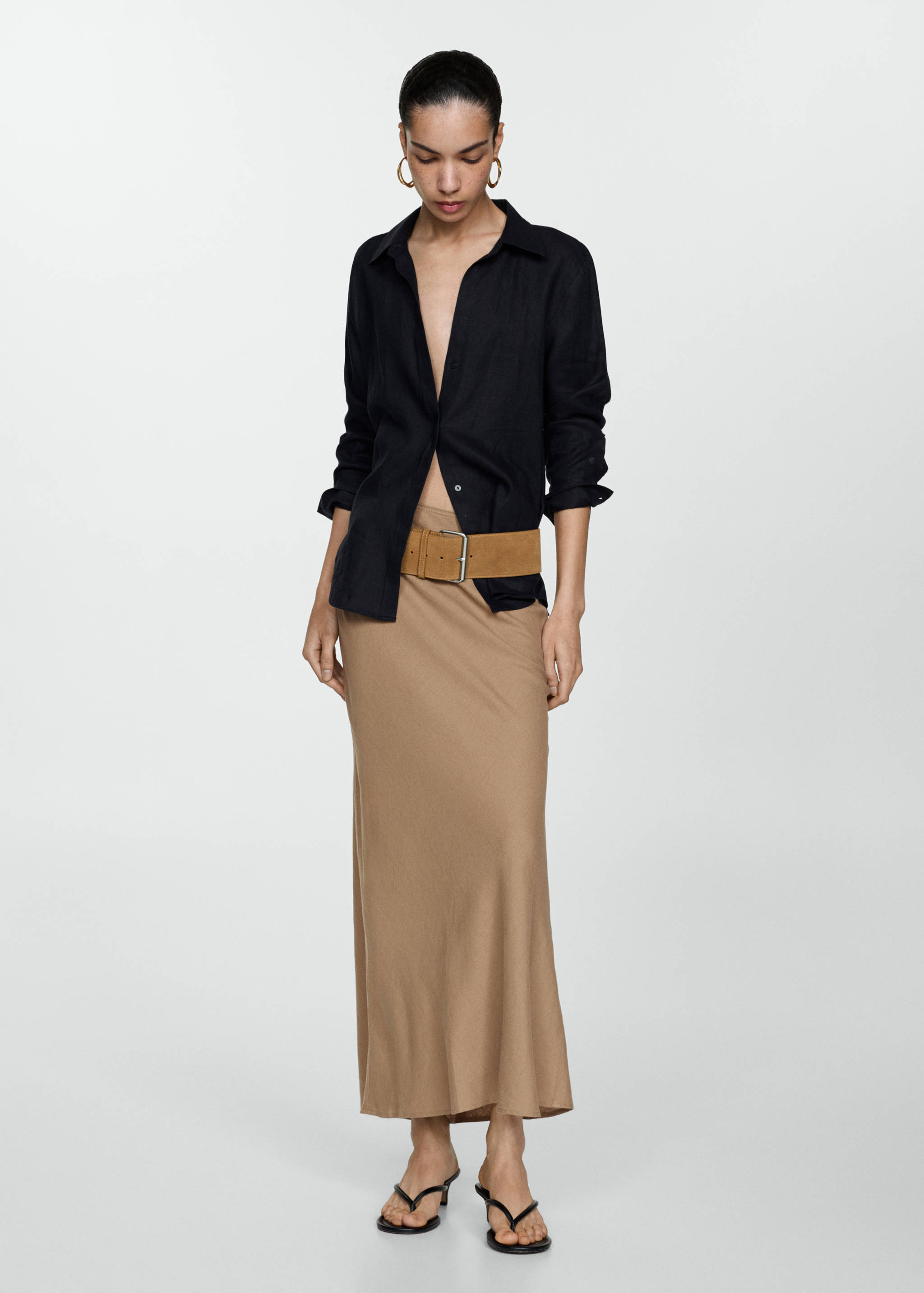 Long linen skirt - General plane