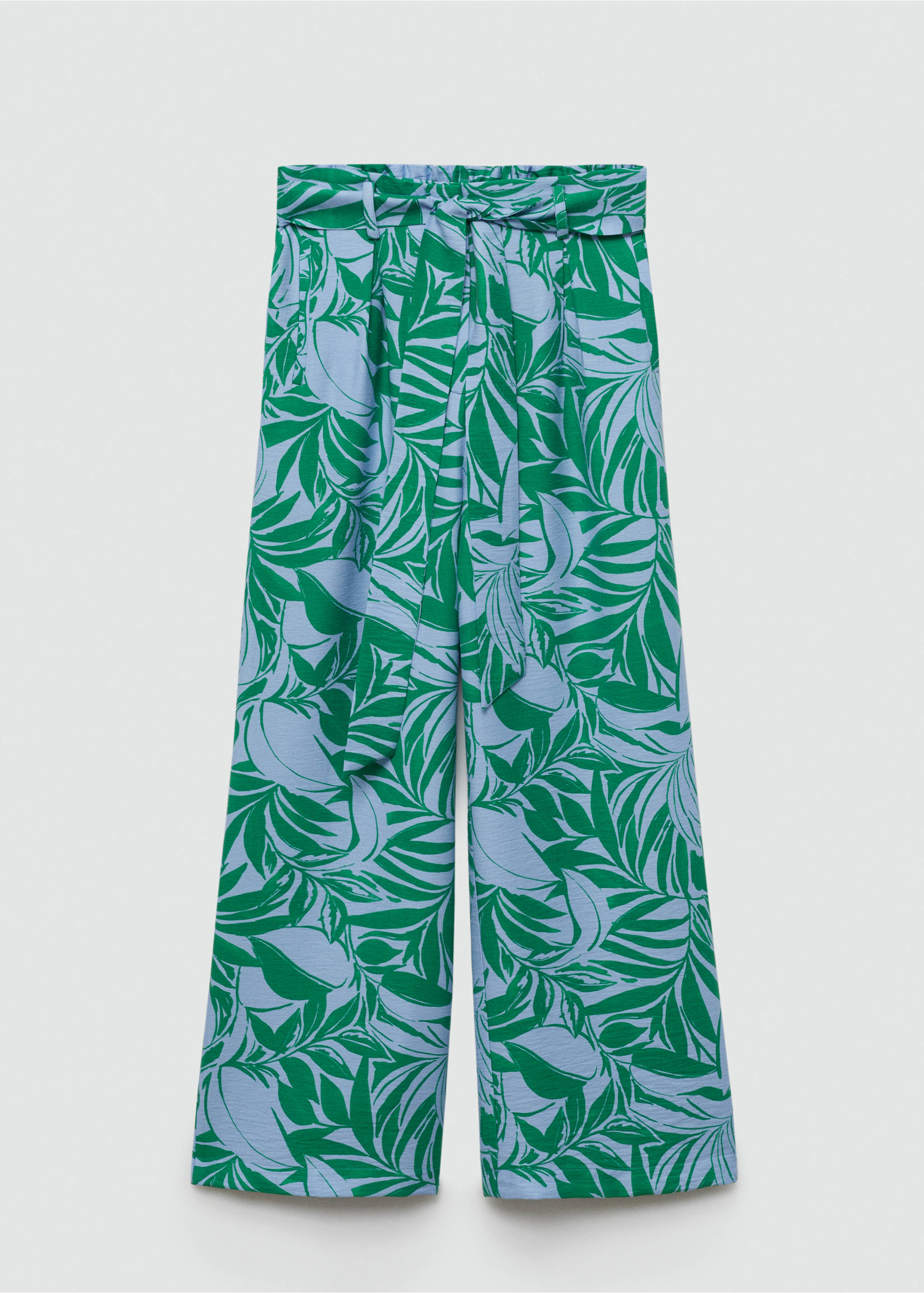 Printed trousers with bow - Article without model, Green. Ref: 77090352-00.