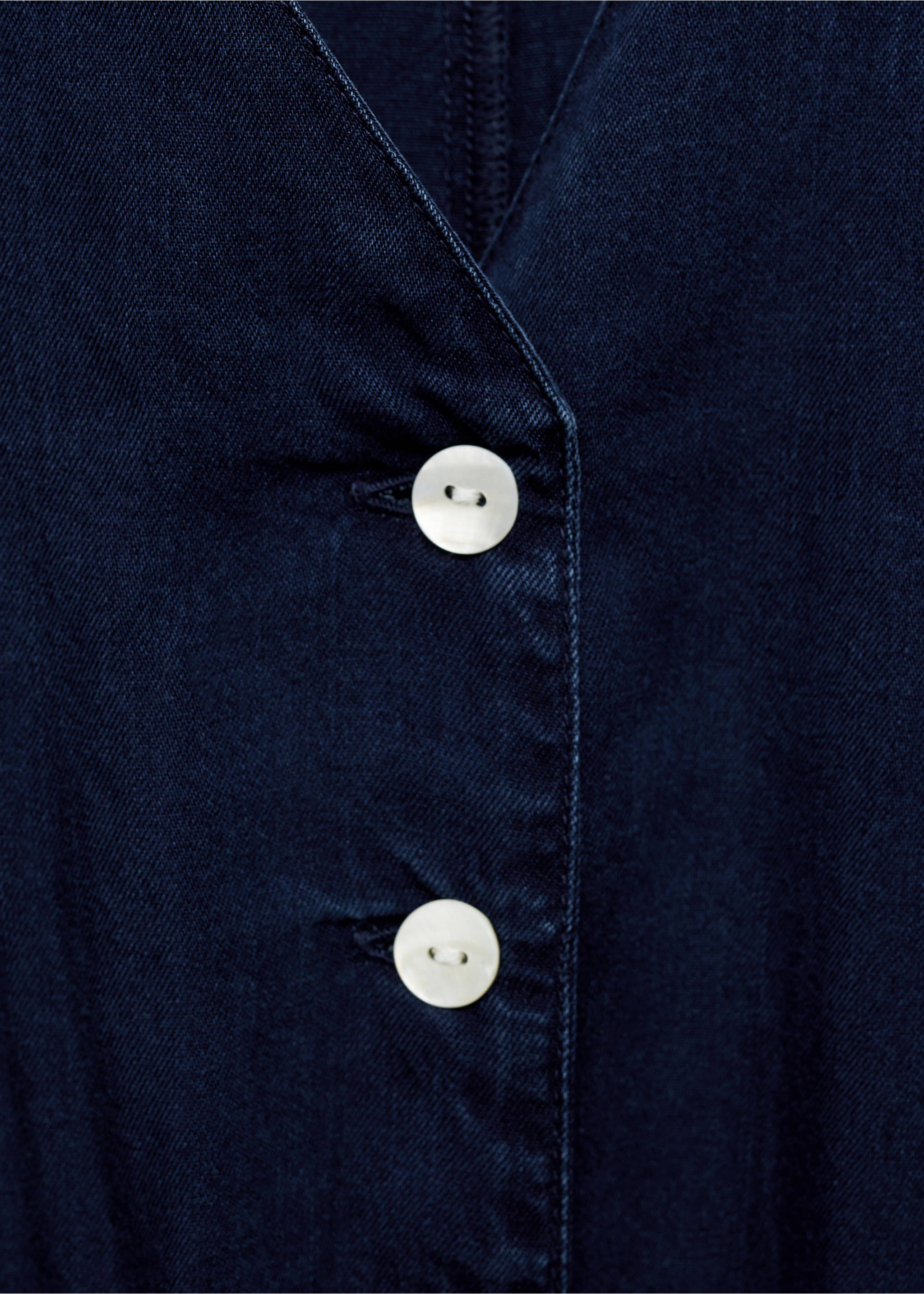 Belt short jumpsuit - Details of the article 8, Dark Blue. Ref: 77090353-00.