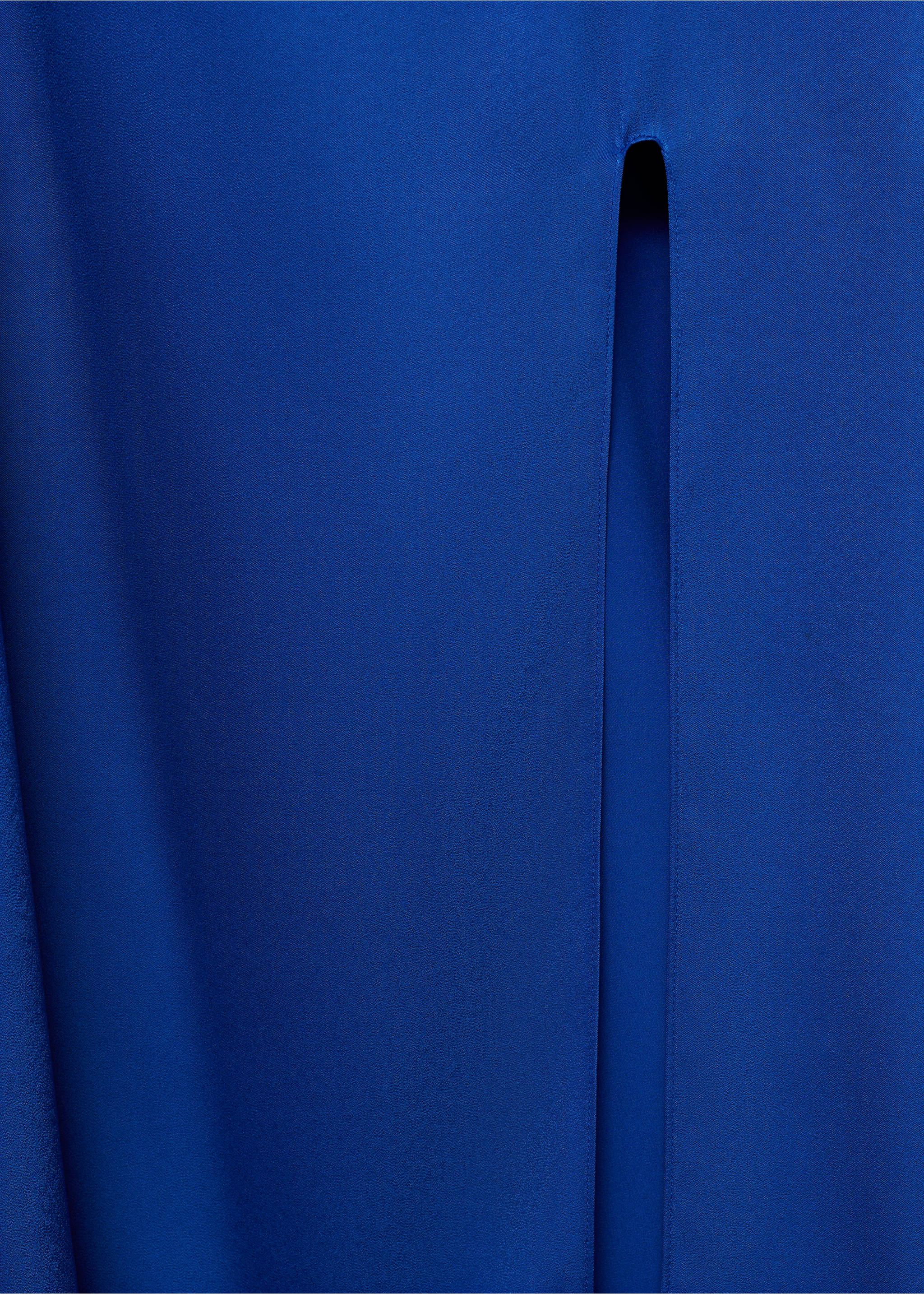 Side-slit satin dress - Details of the article 8, Blue. Ref: 77090358-00.