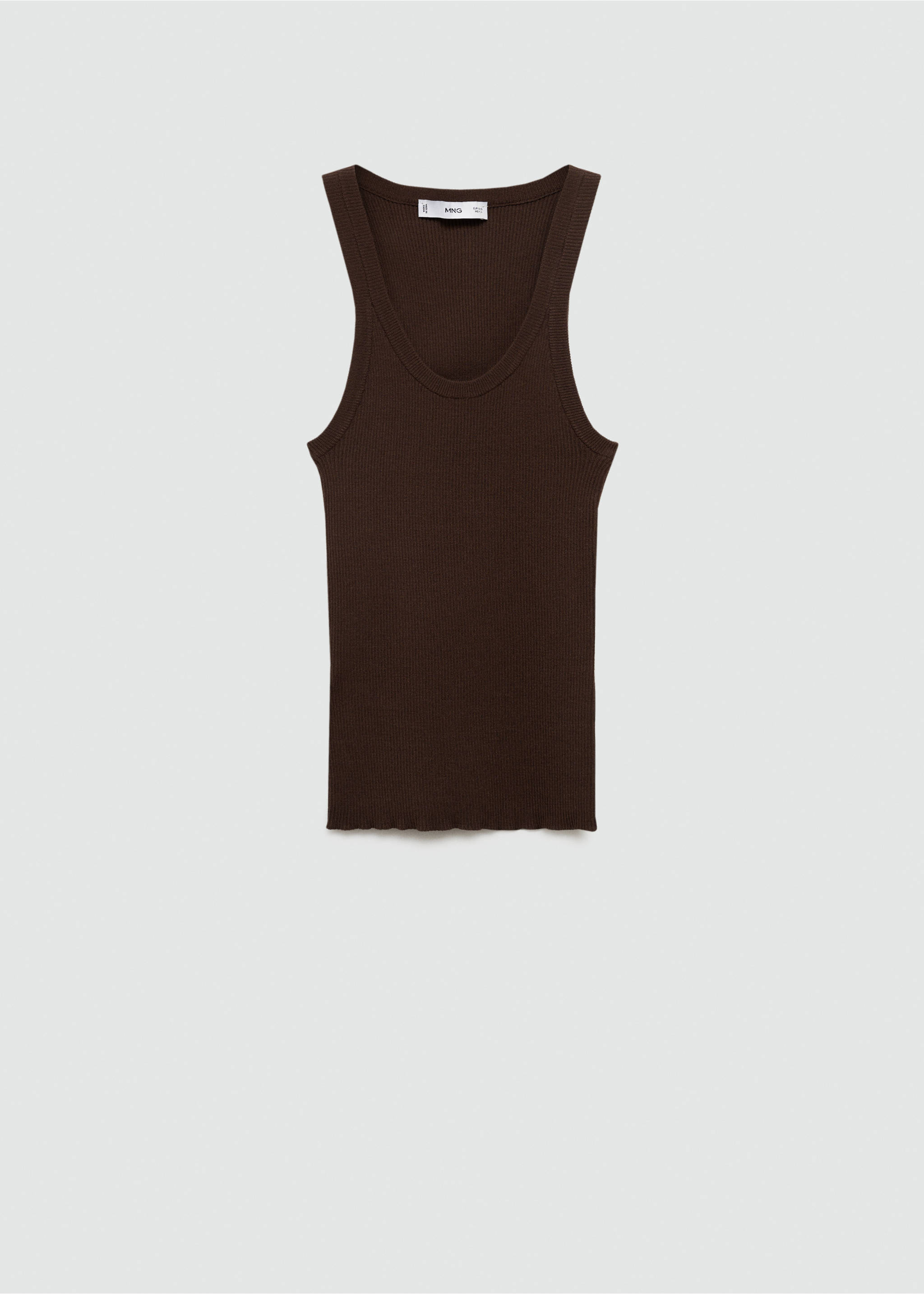 Knit strap top - Article without model, Chocolate. Ref: 77090361-00.