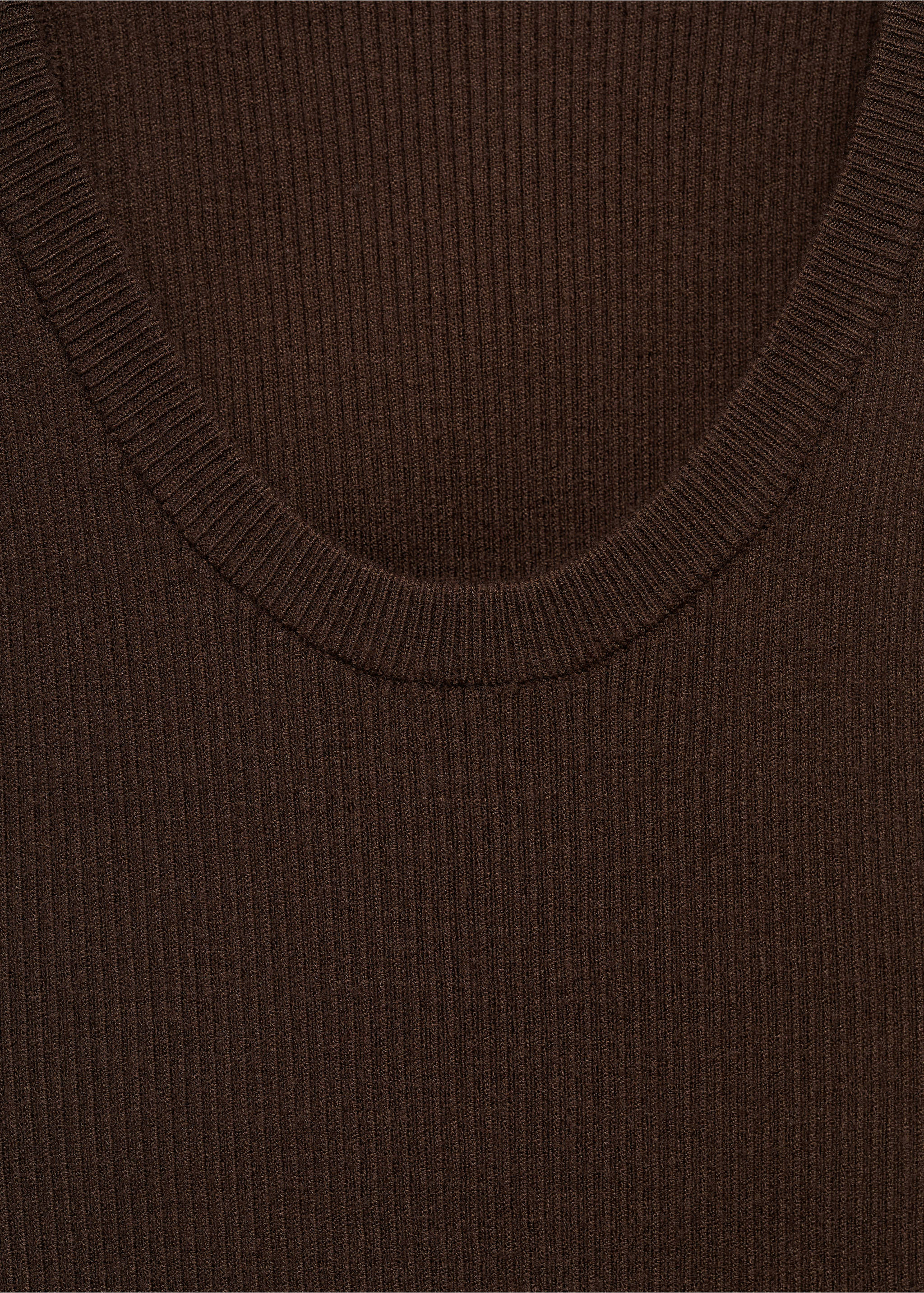 Knit strap top - Details of the article 8, Chocolate. Ref: 77090361-00.