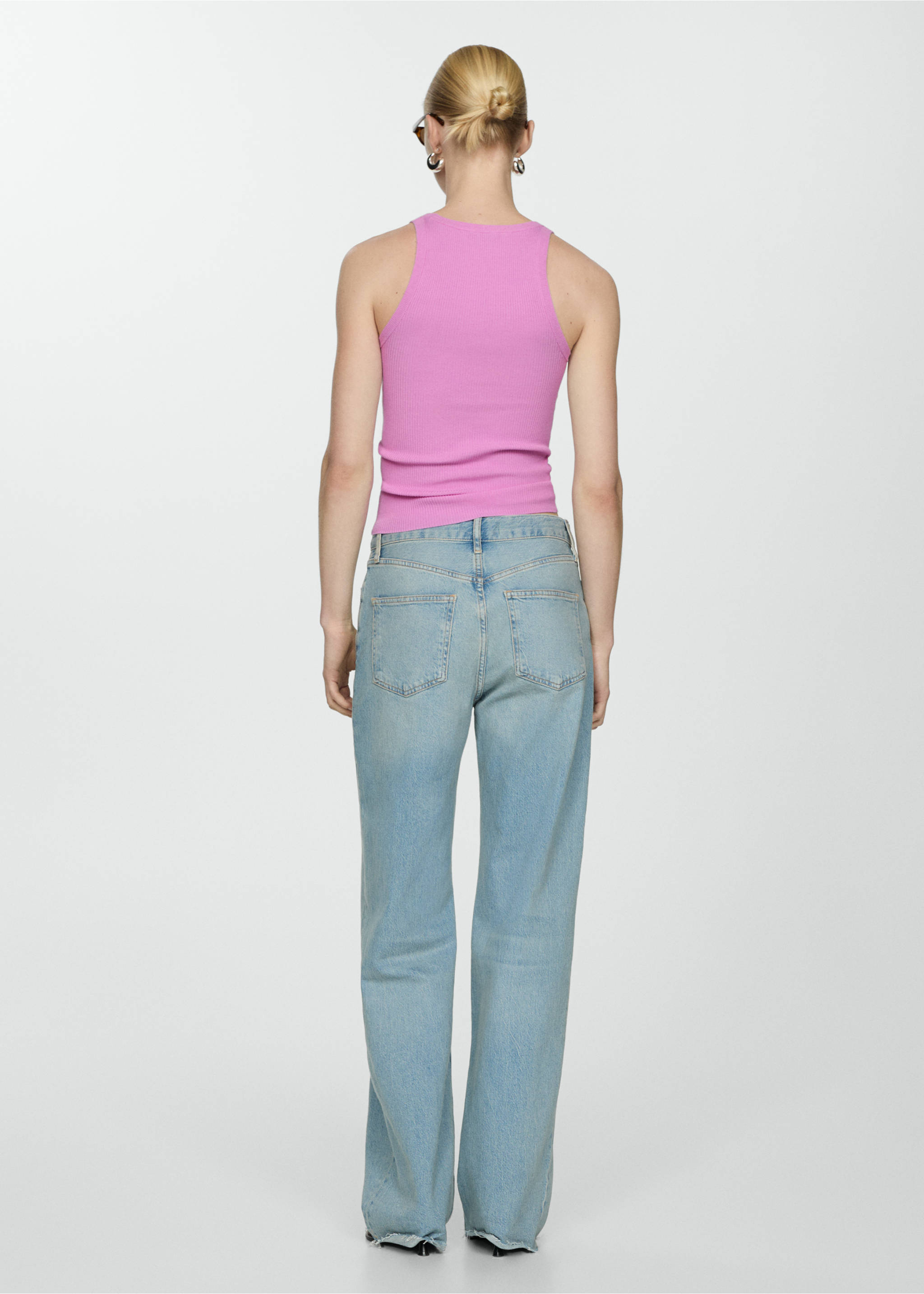 Knit strap top - Reverse of the article, Pink. Ref: 77090361-00.