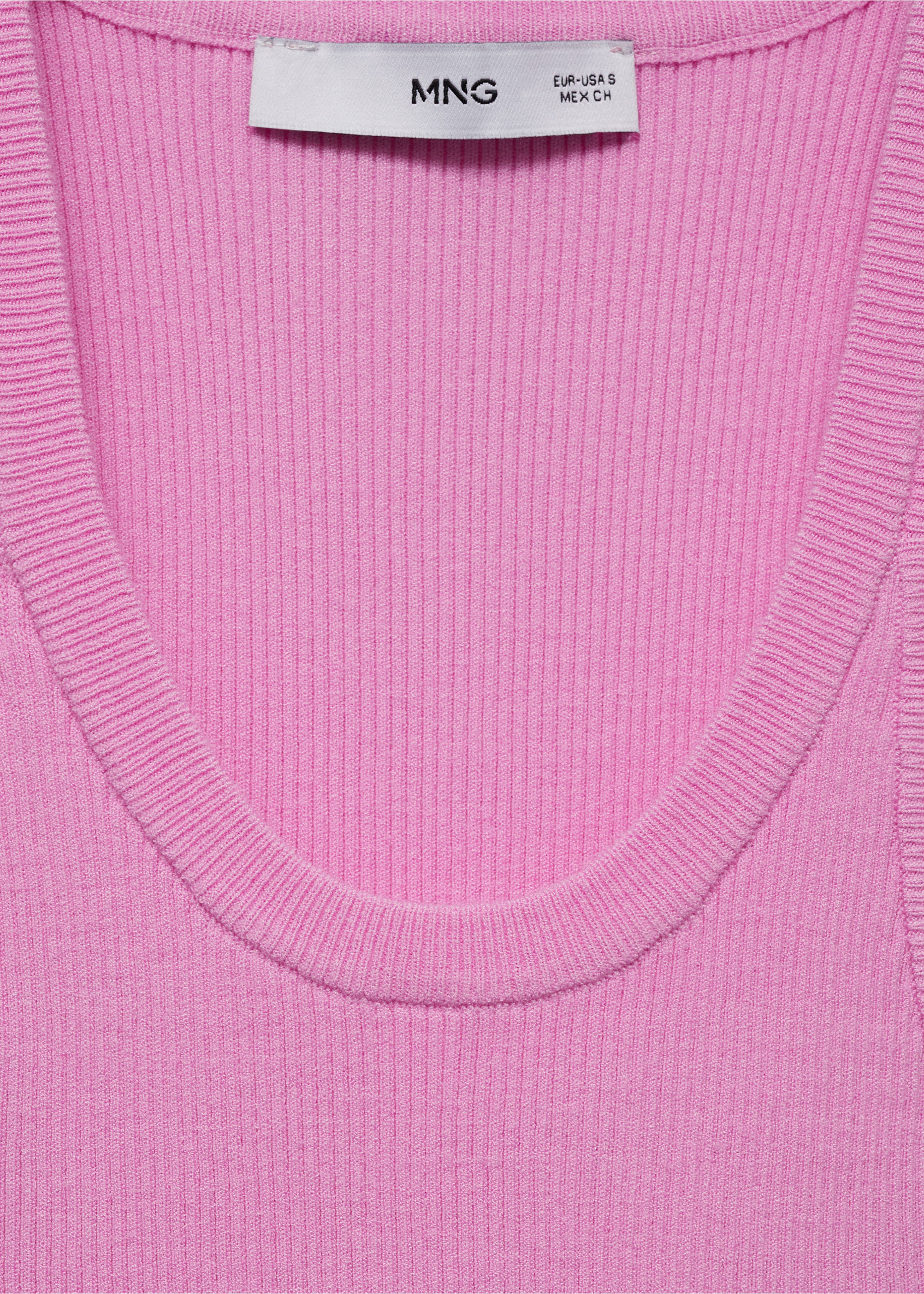 Knit strap top - Details of the article 8, Pink. Ref: 77090361-00.