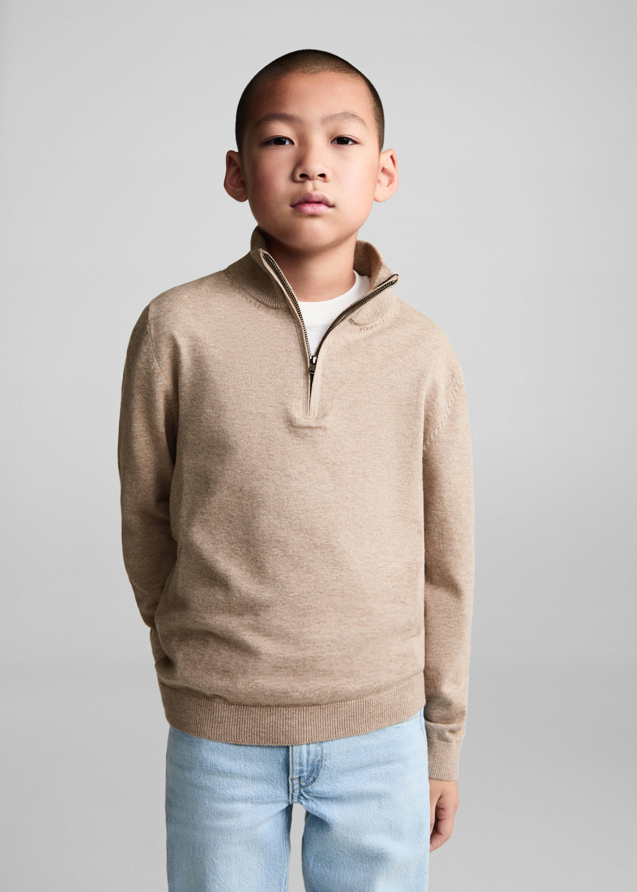 Pull-over col fermeture Éclair - Plan moyen