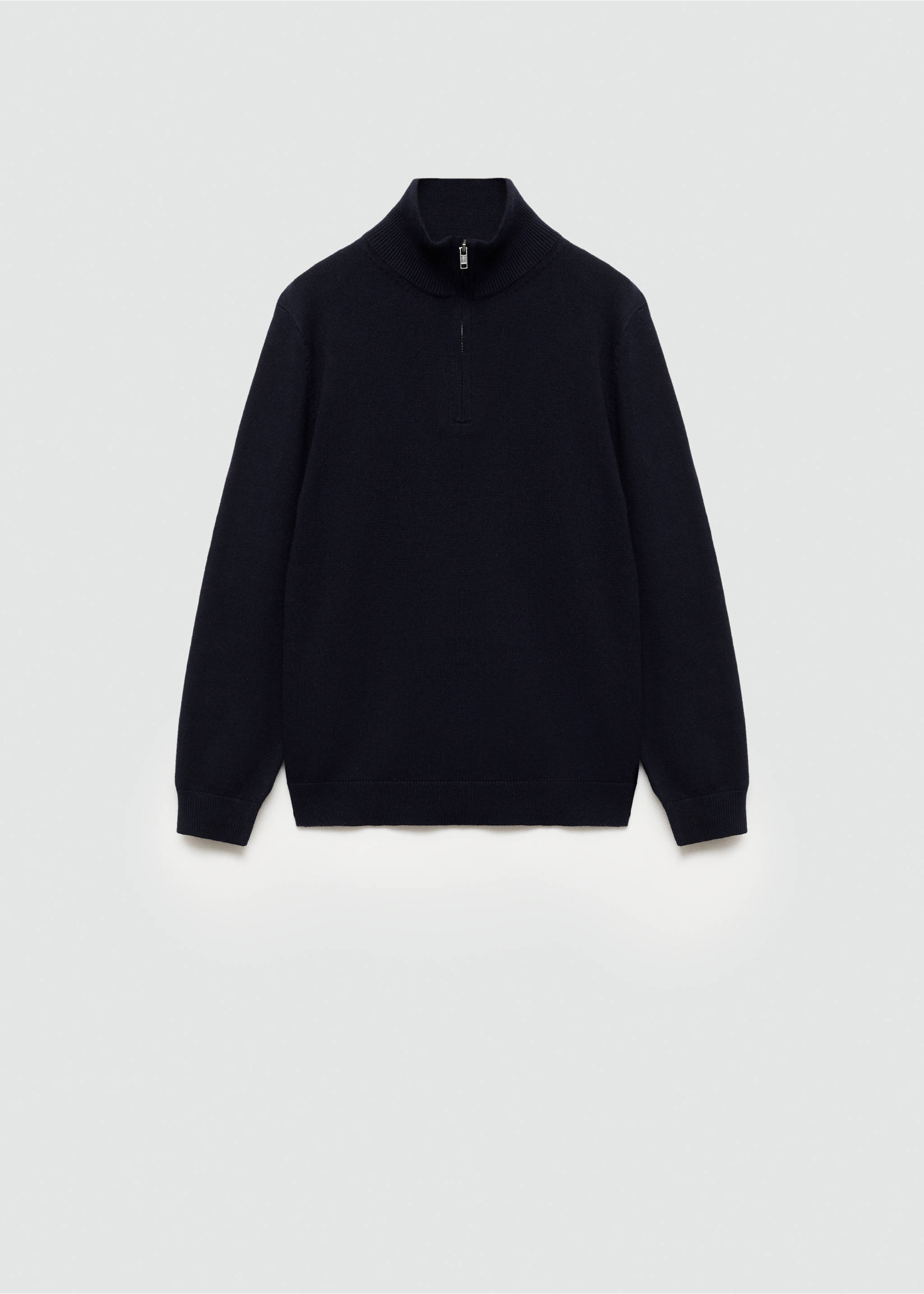 Pull-over col fermeture Éclair - Article sans modèle, Bleu marine foncé. Ref: 77090367-00.