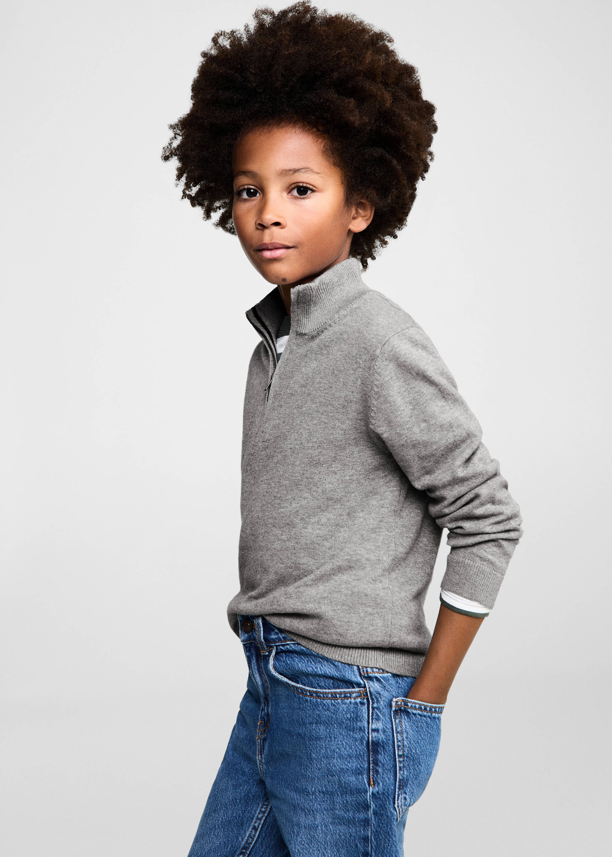 Pull-over col fermeture Éclair - Plan moyen