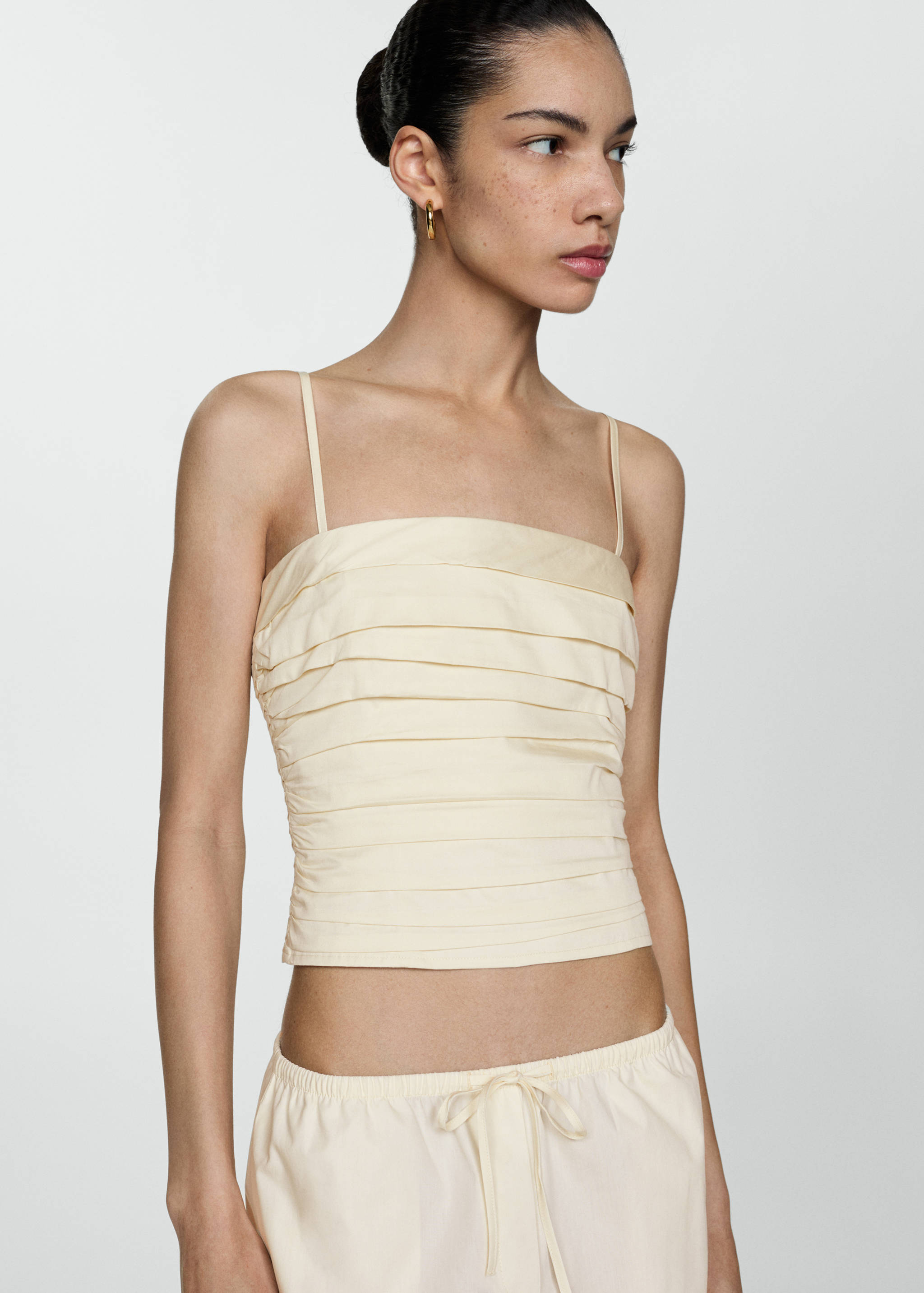 Cotton wide leg trousers - Details of the article 1