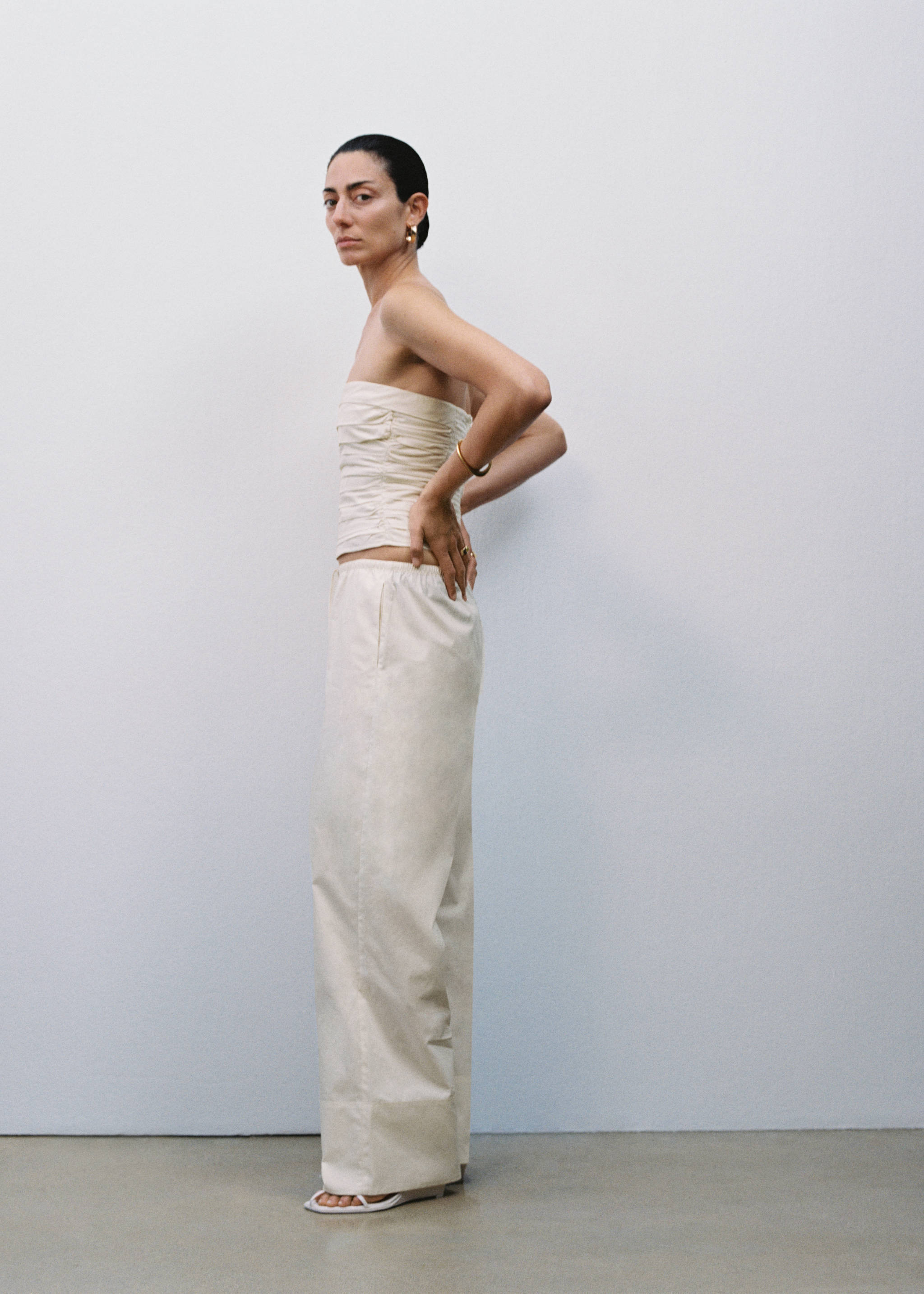 Cotton wide leg trousers - Details of the article 6
