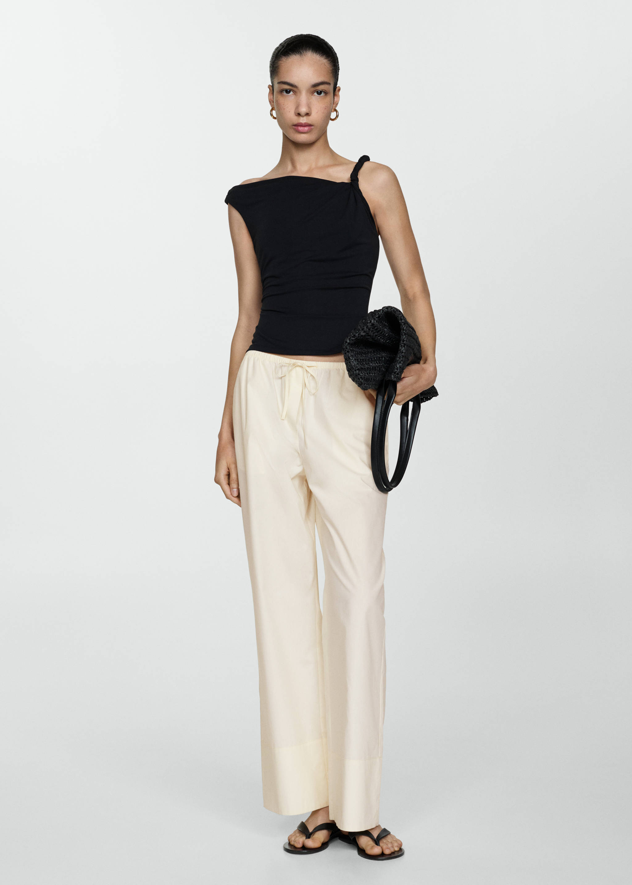 Cotton wide leg trousers - Details of the article 2