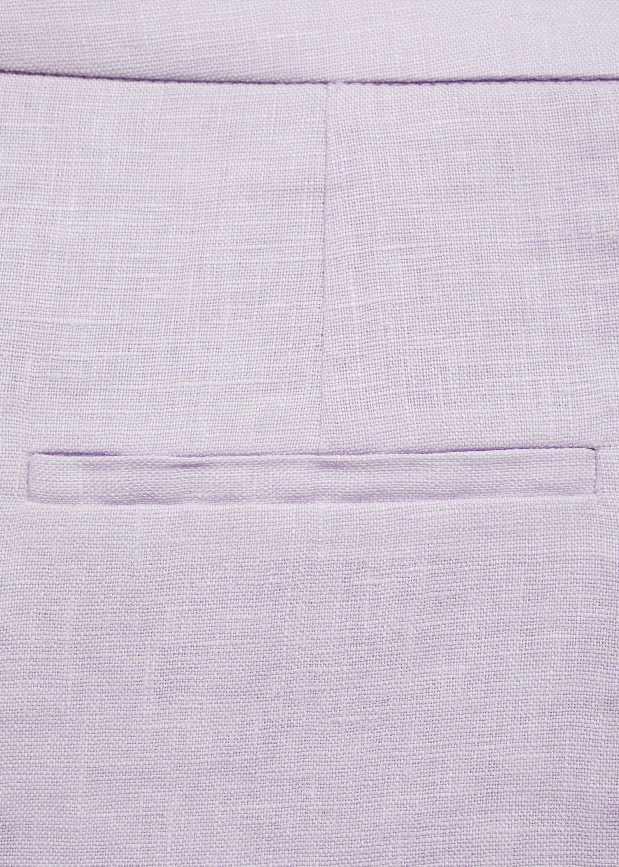 Straight-fit linen shorts - Details of the article 0, Light/Pastel Purple. Ref: 77090369-00.