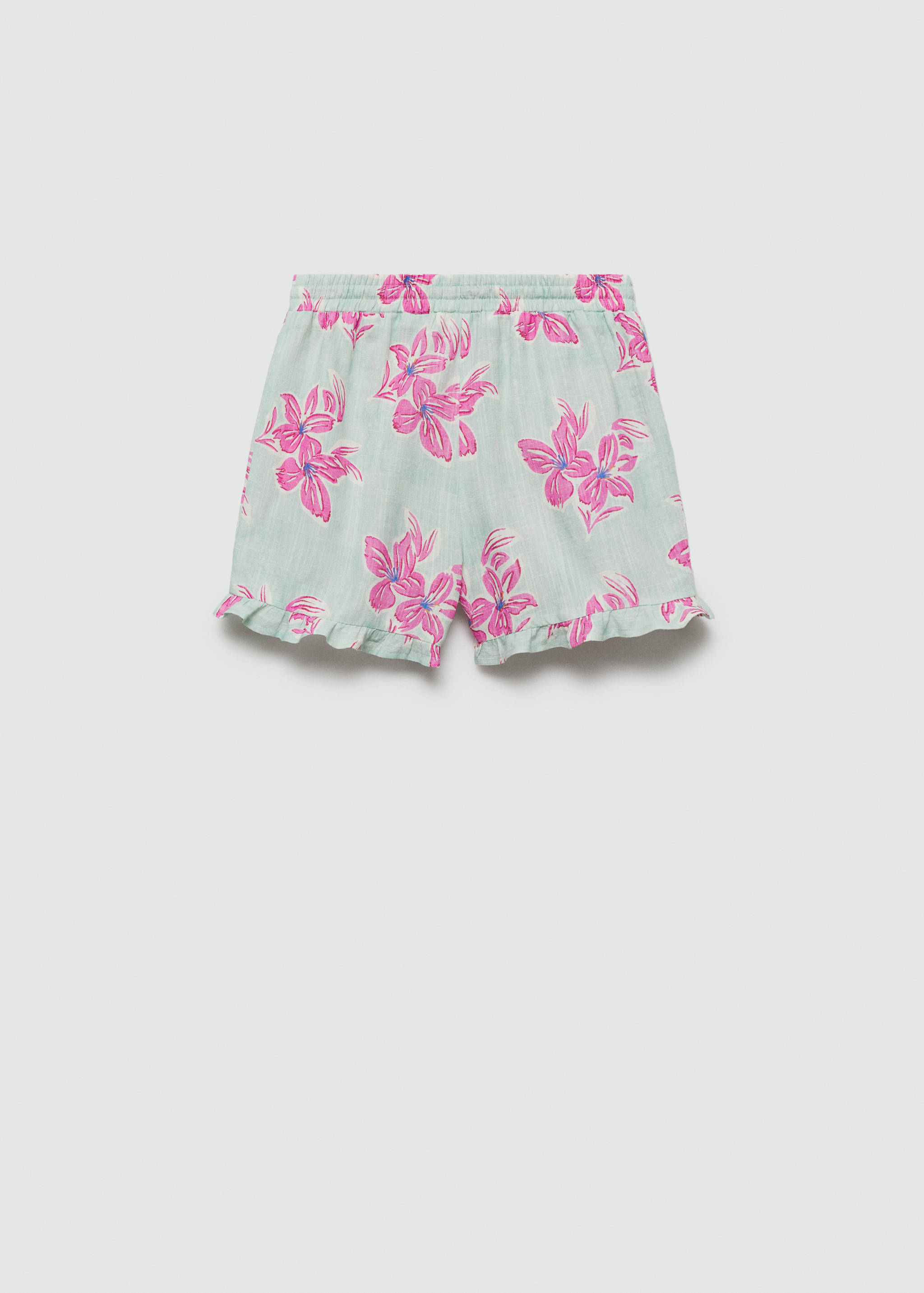 Baumwollshorts mit Blumenmuster - Rückseite des Artikels