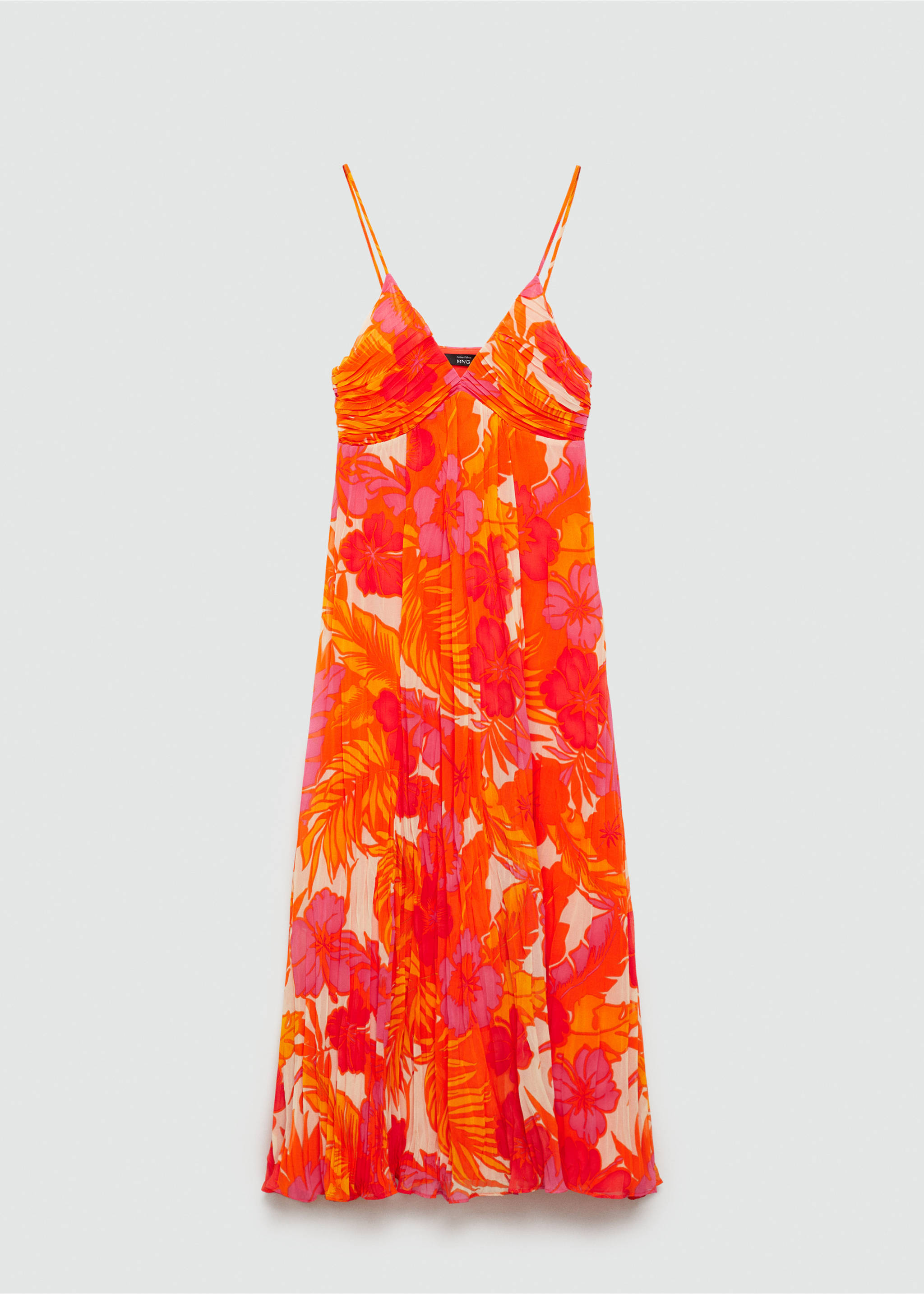 Robe imprimée détail drapé - Article sans modèle, Orange. Ref: 77090383-00.