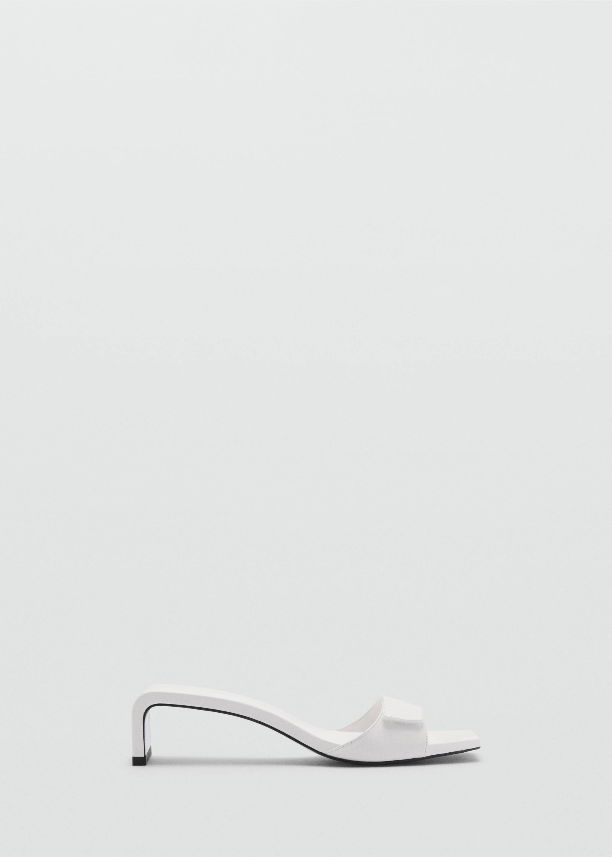 Sandales cuir talon - Article sans modèle, Blanc. Ref: 77090388-00.