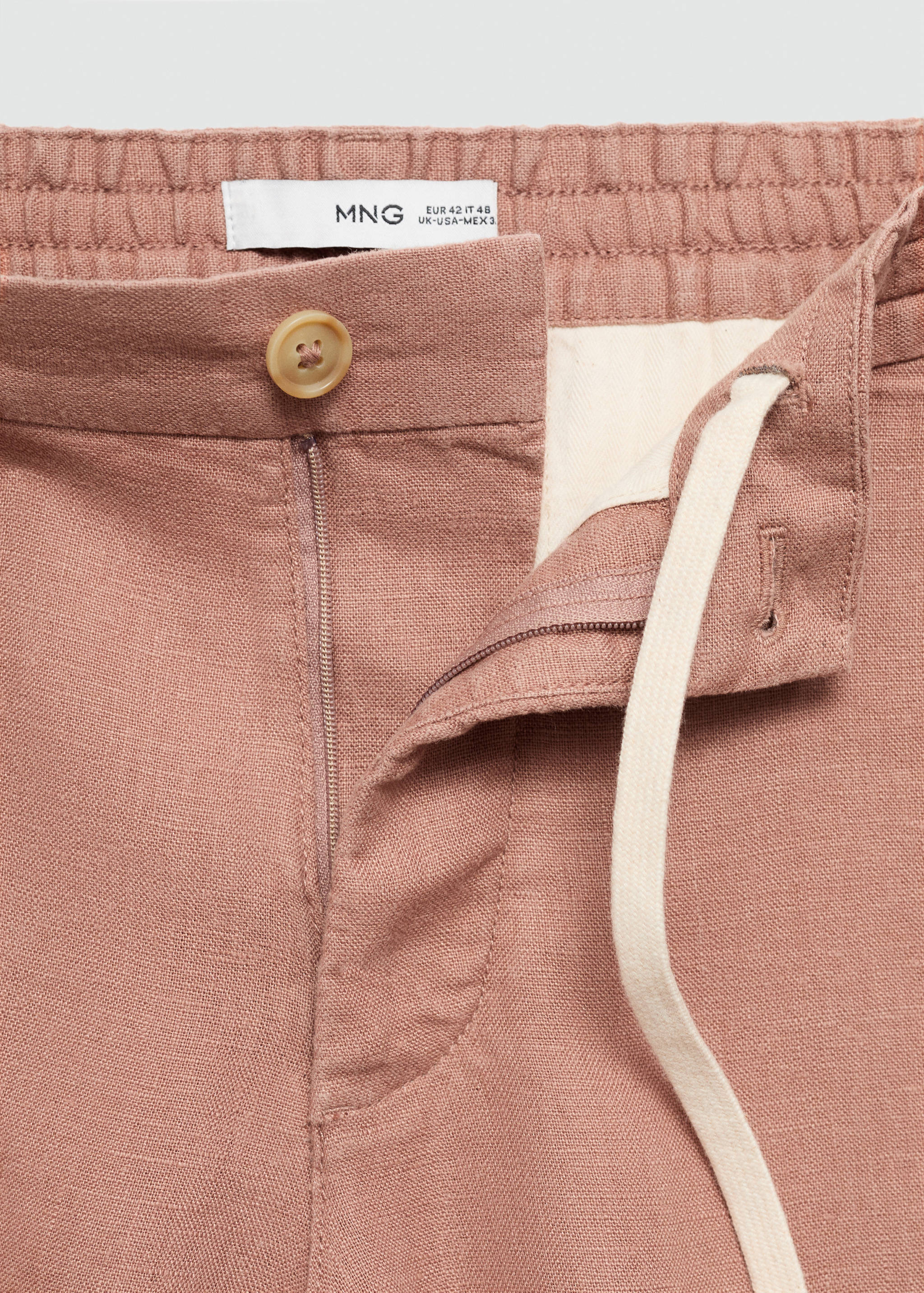 100% linen bermuda shorts with drawstring - Details of the article 8