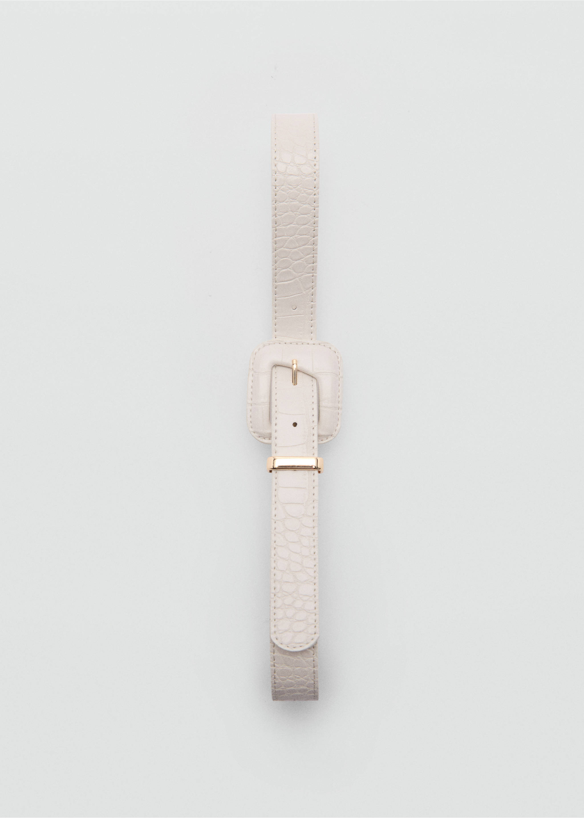 Gürtel mit Kroko-Prägung - Detail des Artikels 1, Ecru. Ref: 77090566-00.