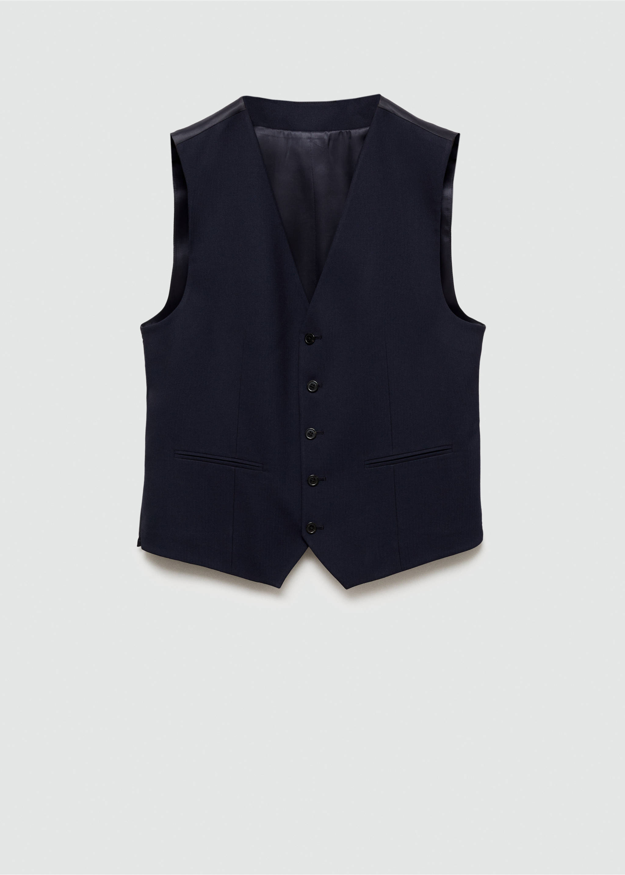 Armilla vestit slim fit teixit strech - Article sense model, Blau marí fosc. Ref: 77090567-00.