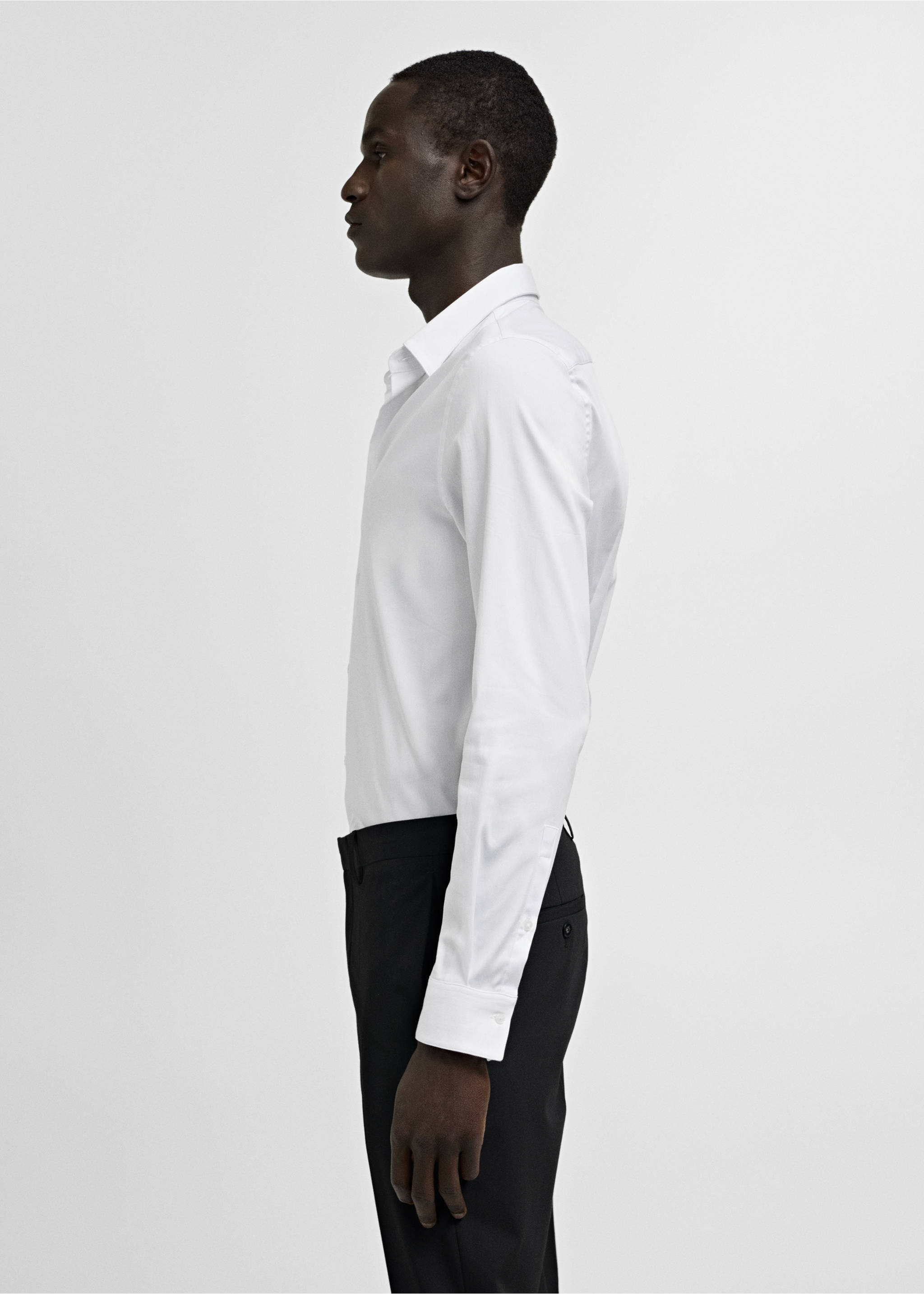 Camisa traje super slim fit popelín - Detalle del artículo 2, Blanco. Ref: 77090568-00.