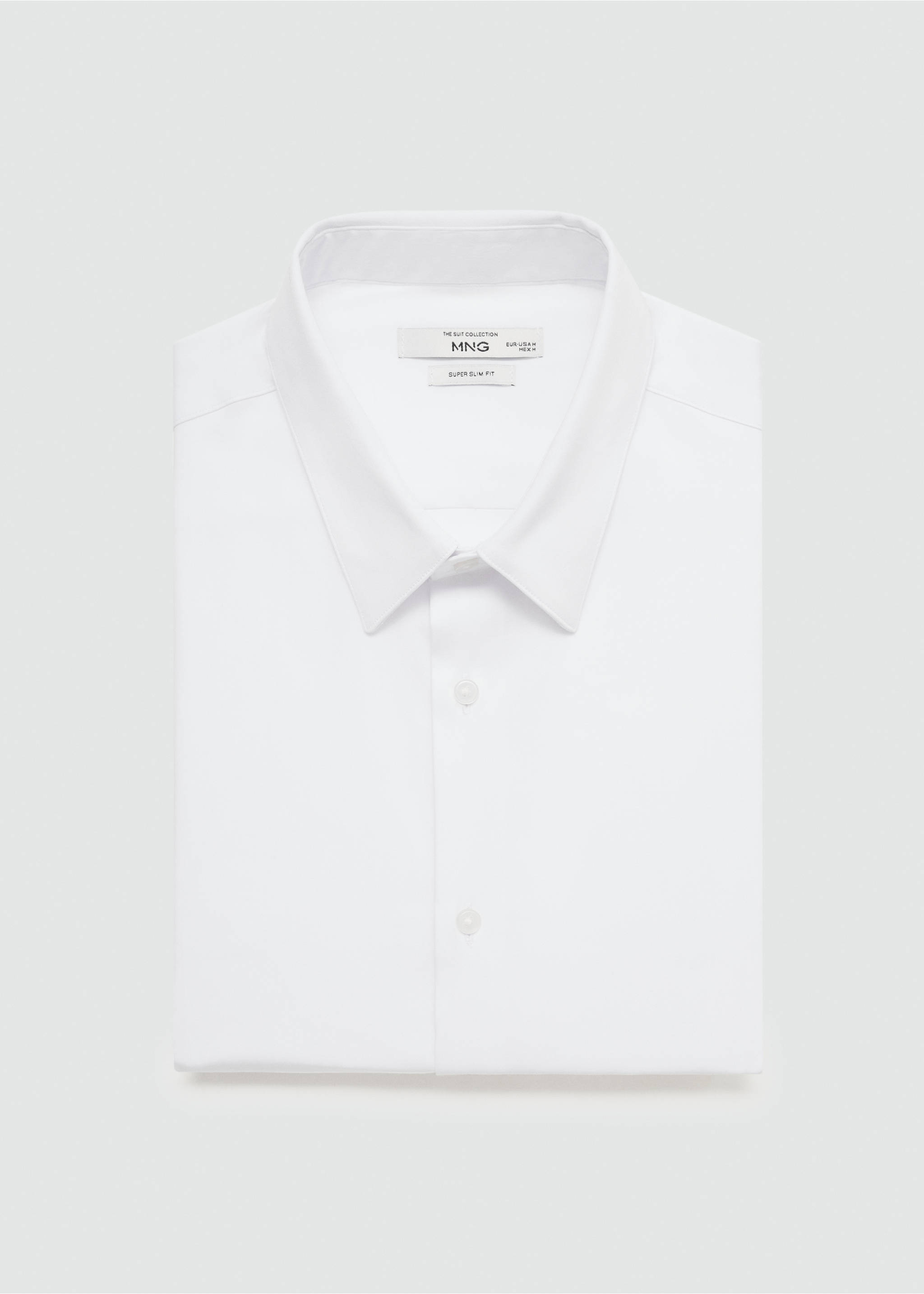 Camisa traje super slim fit popelín - Detalle del artículo 8, Blanco. Ref: 77090568-00.