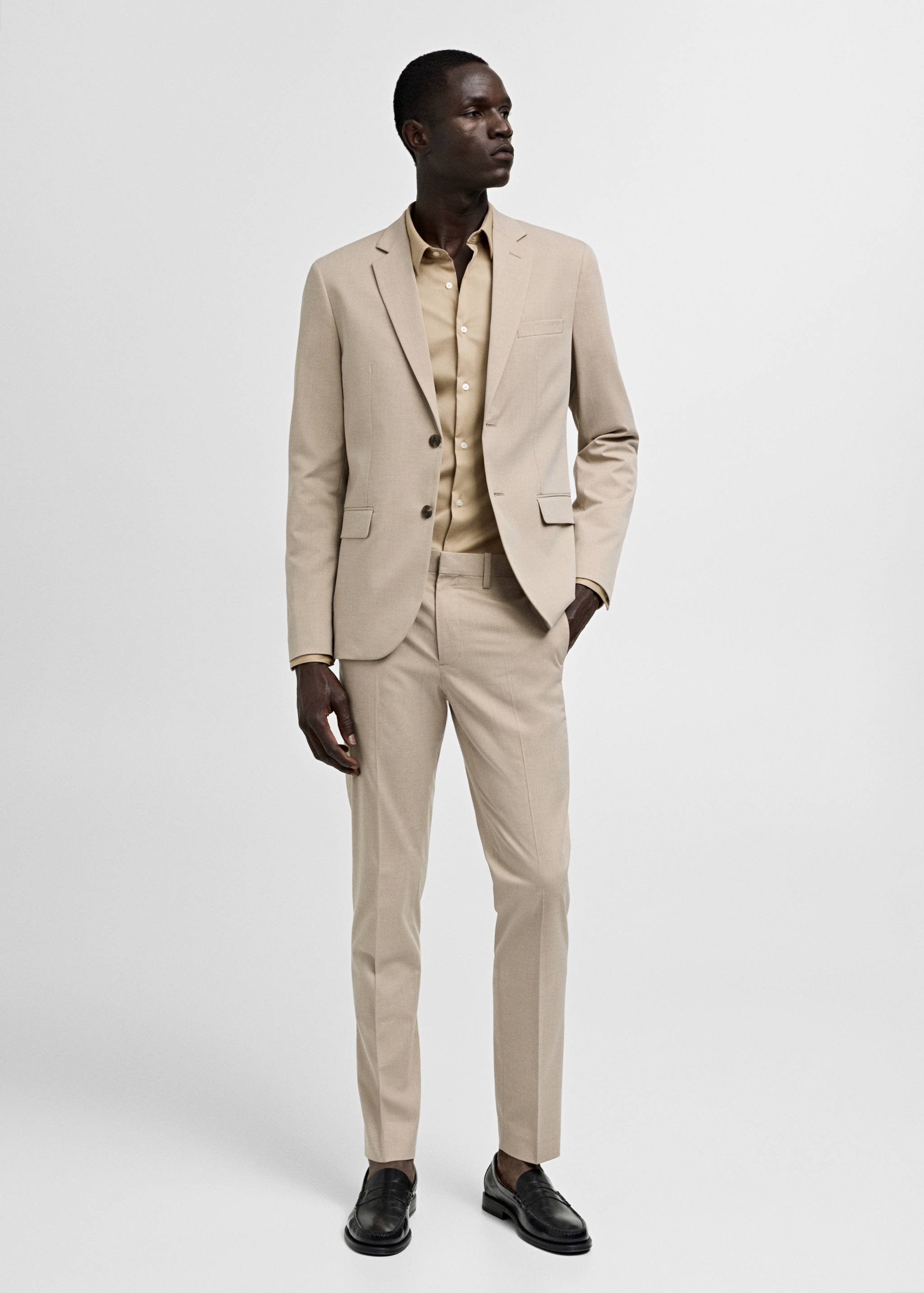 Super slim-fit poplin suit shirt - General plane