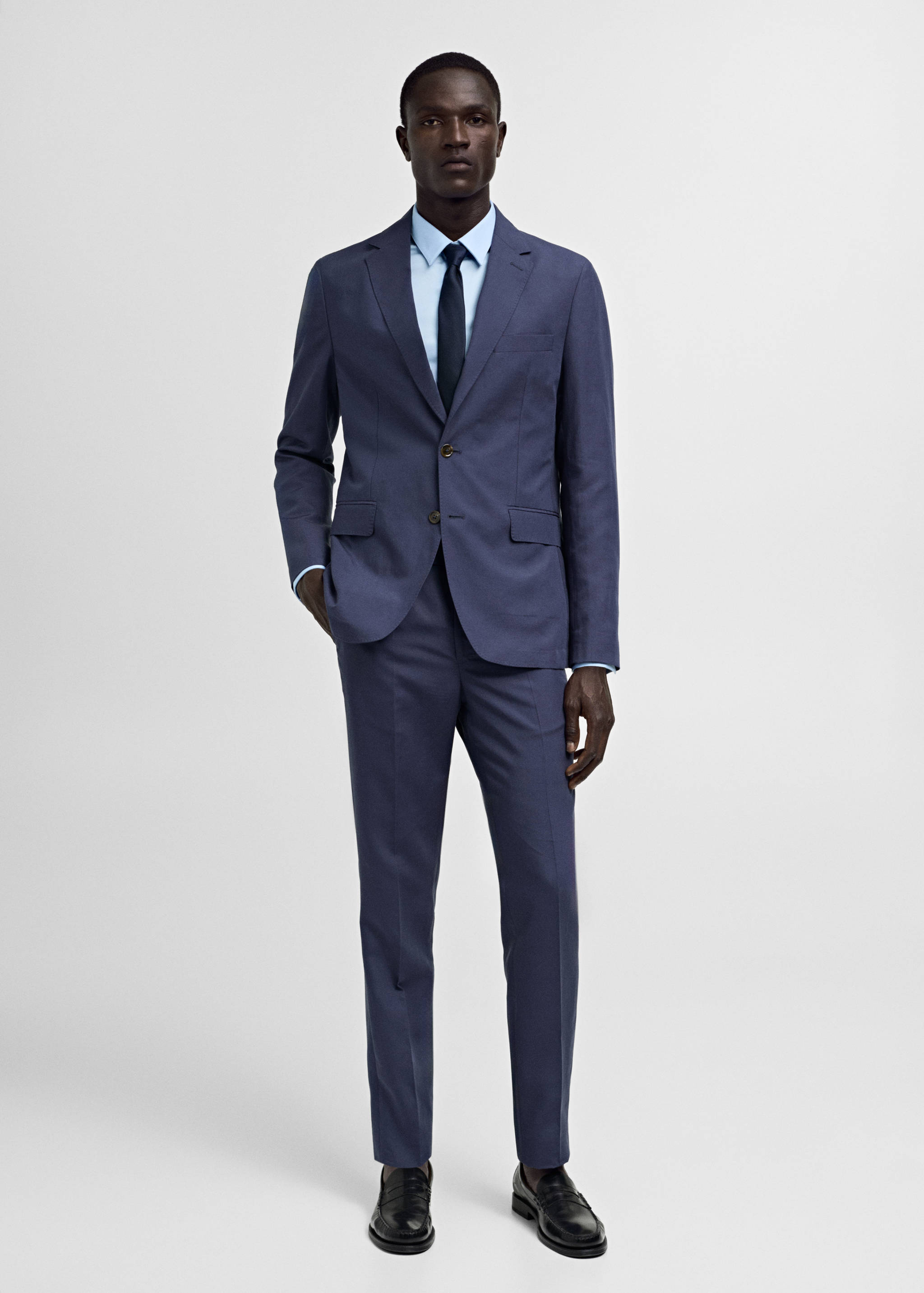 Super slim-fit poplin suit shirt - General plane