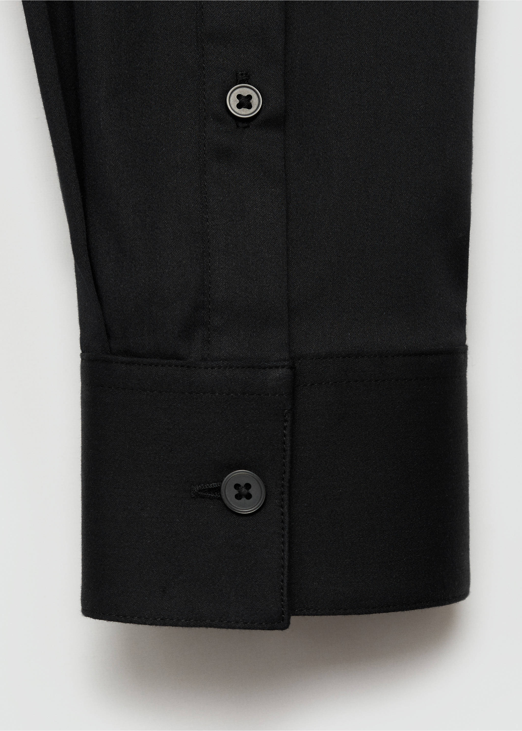 Super slim-fit poplin suit shirt - Details of the article 0, Black. Ref: 77090568-00.