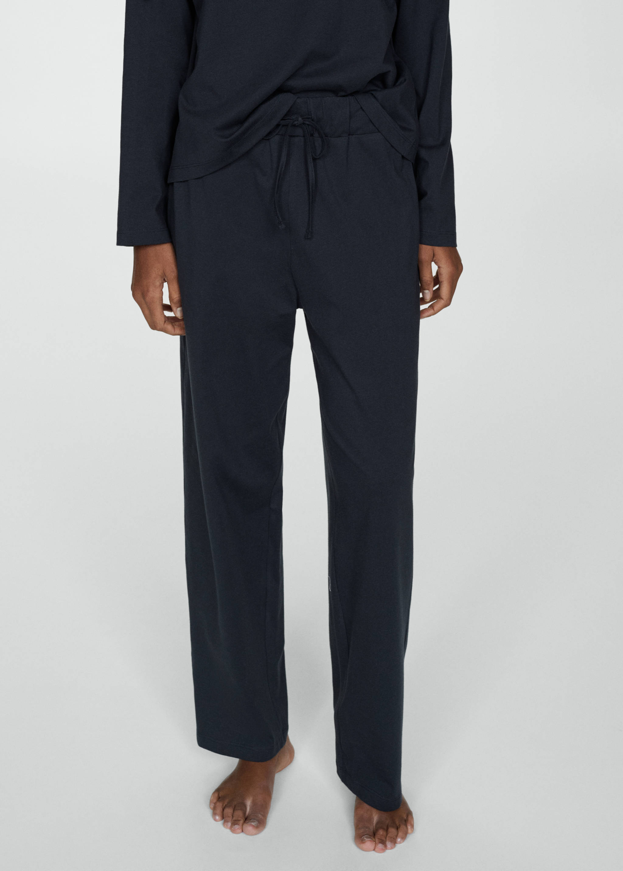 Zweiteiliger Pyjama aus Baumwolle - Mittlere Ansicht