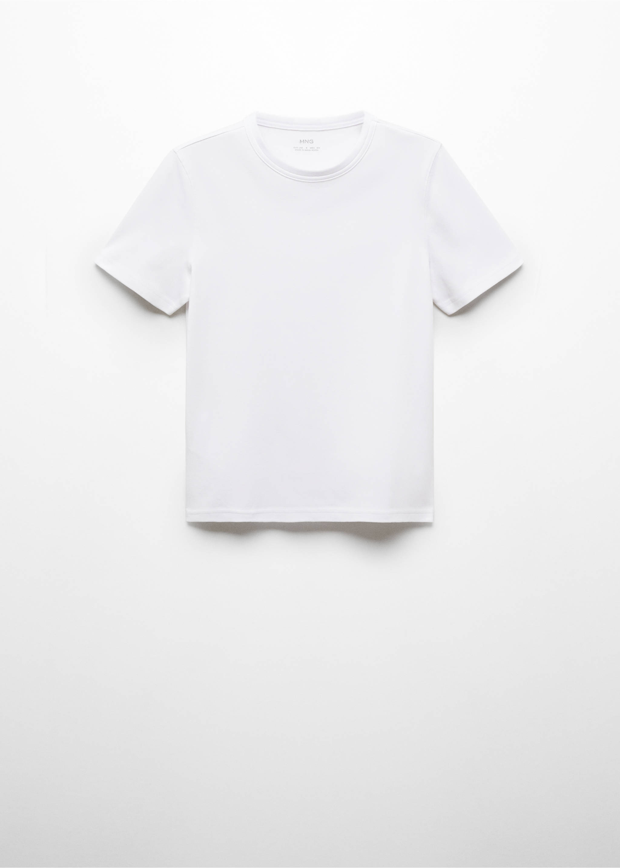 Short-sleeved cotton t-shirt - Article without model, White. Ref: 77090571-00.