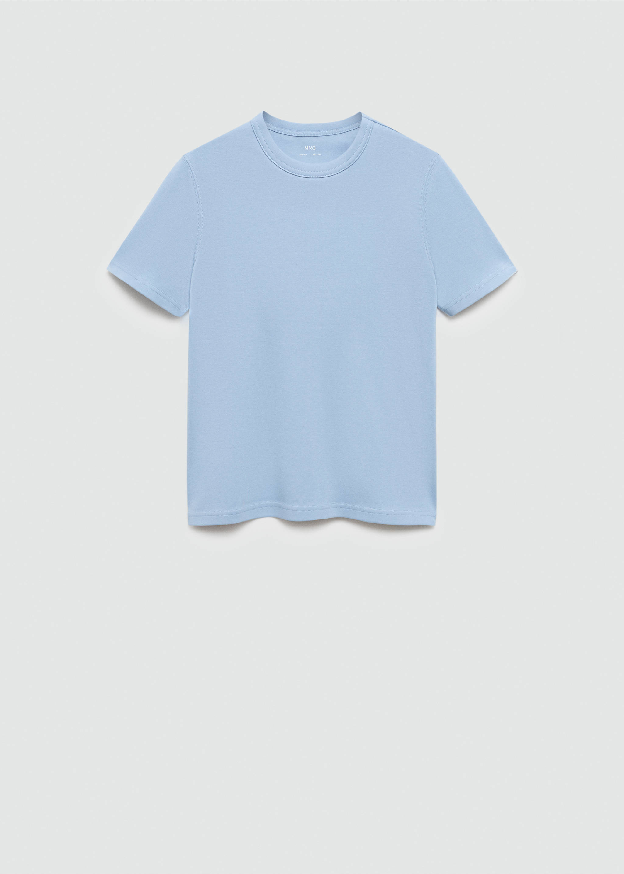 T-shirt coton manches courtes - Article sans modèle, Bleu ciel. Ref: 77090571-00.