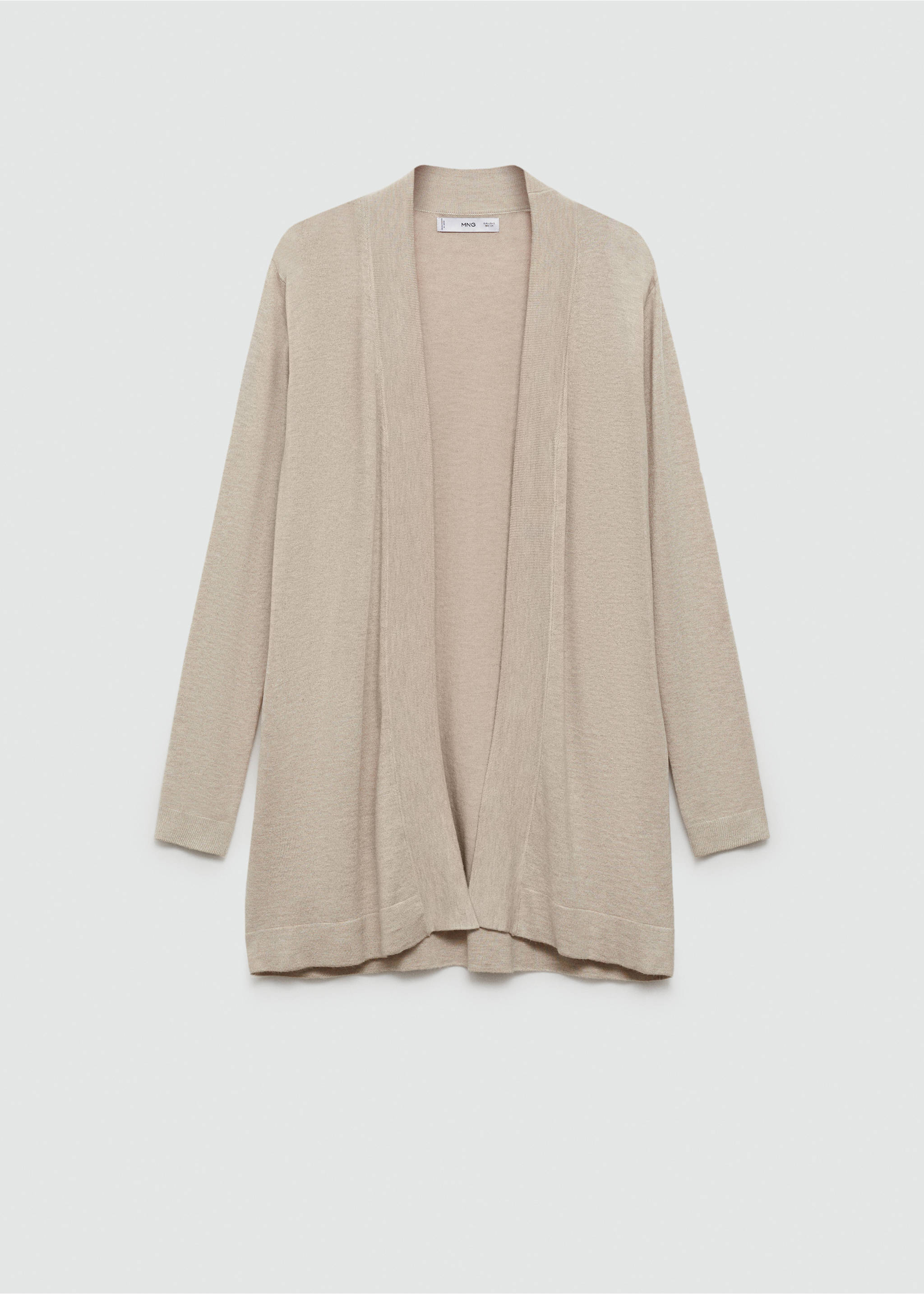 Fine-knit cardigan - Article without model, Sand. Ref: 77090578-00.