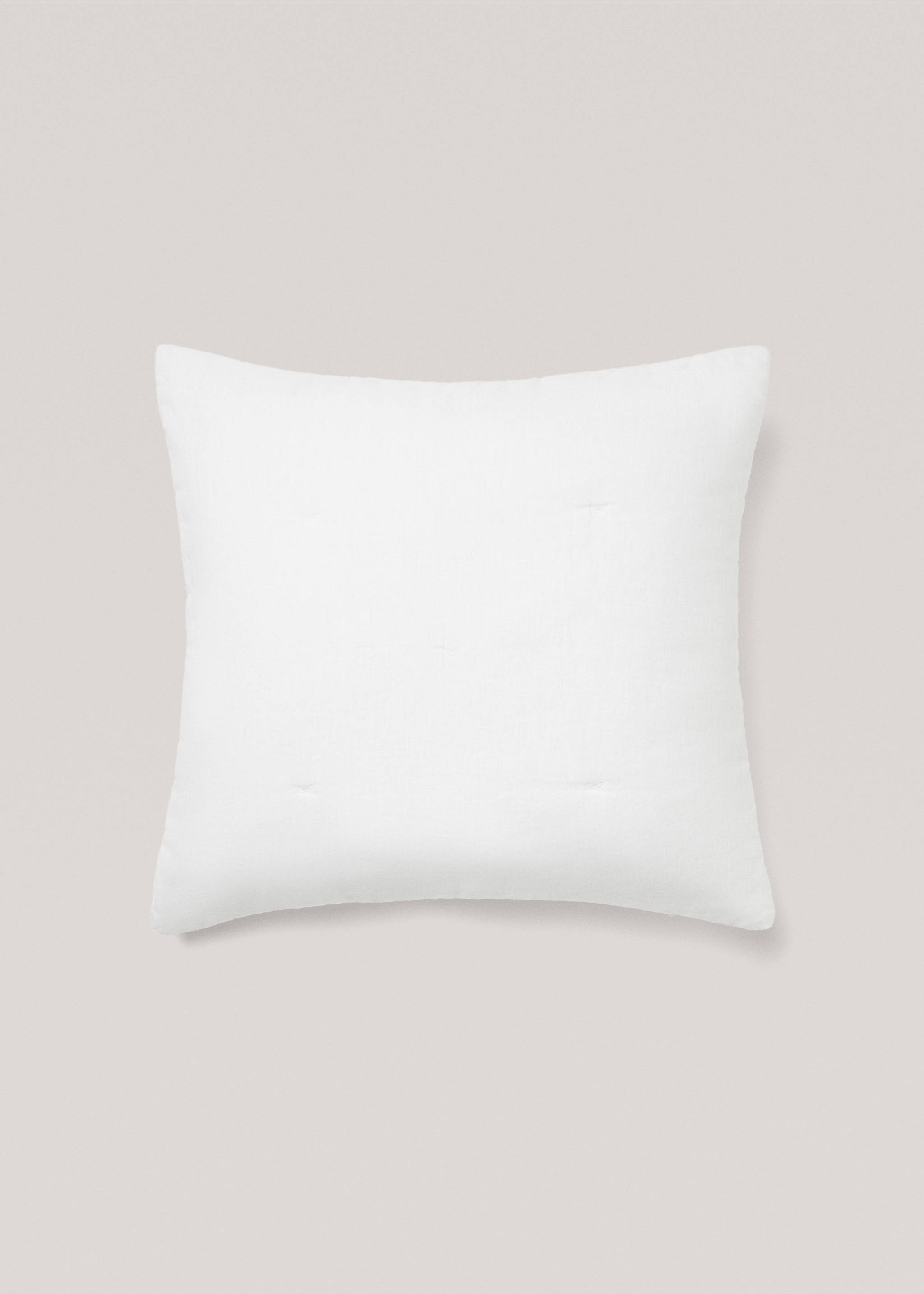 100% linen cushion cover 60x60cm - Article without model, White. Ref: 77090579-00.