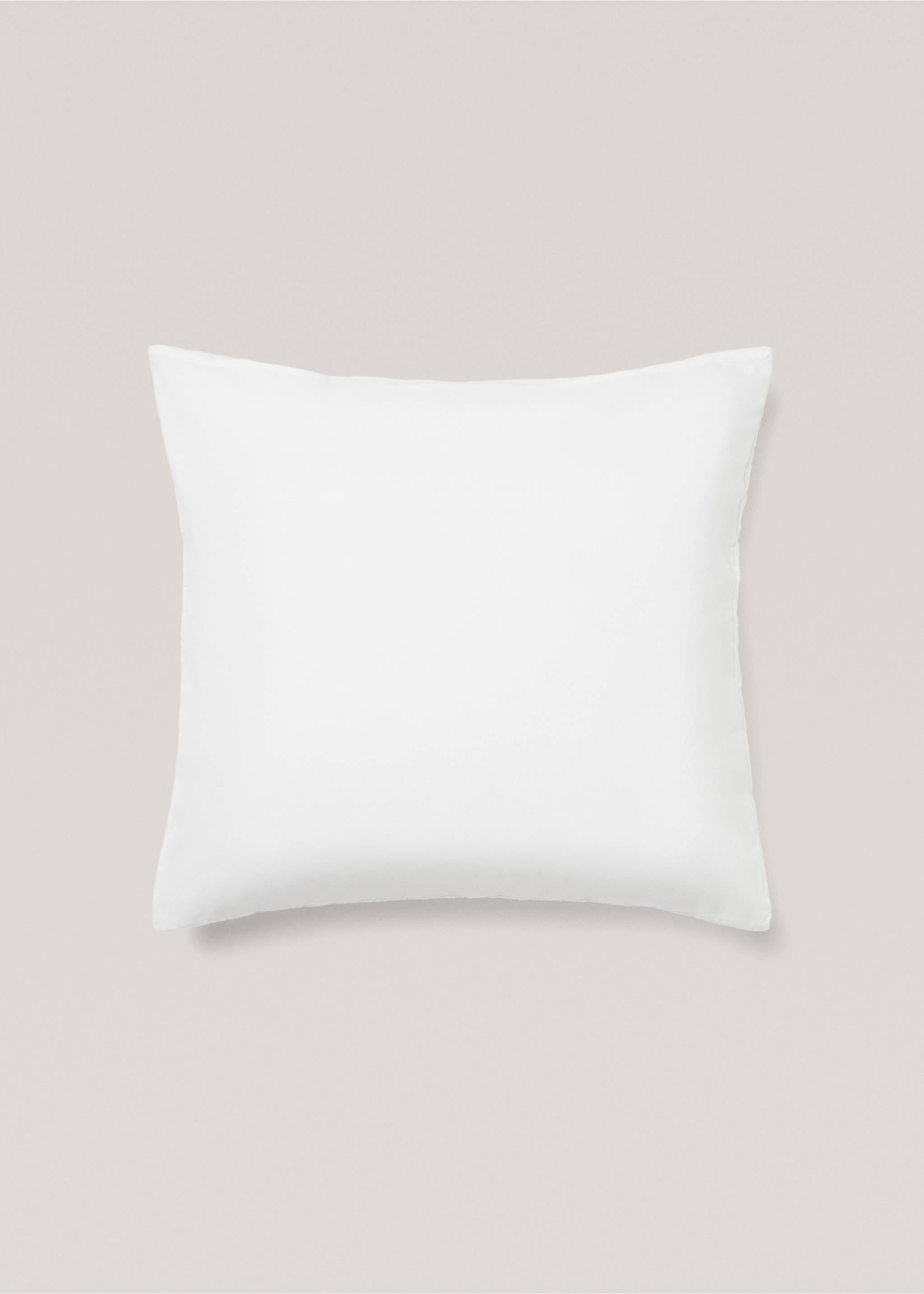 100% linen cushion cover 60x60cm - Details of the article 4, White. Ref: 77090579-00.