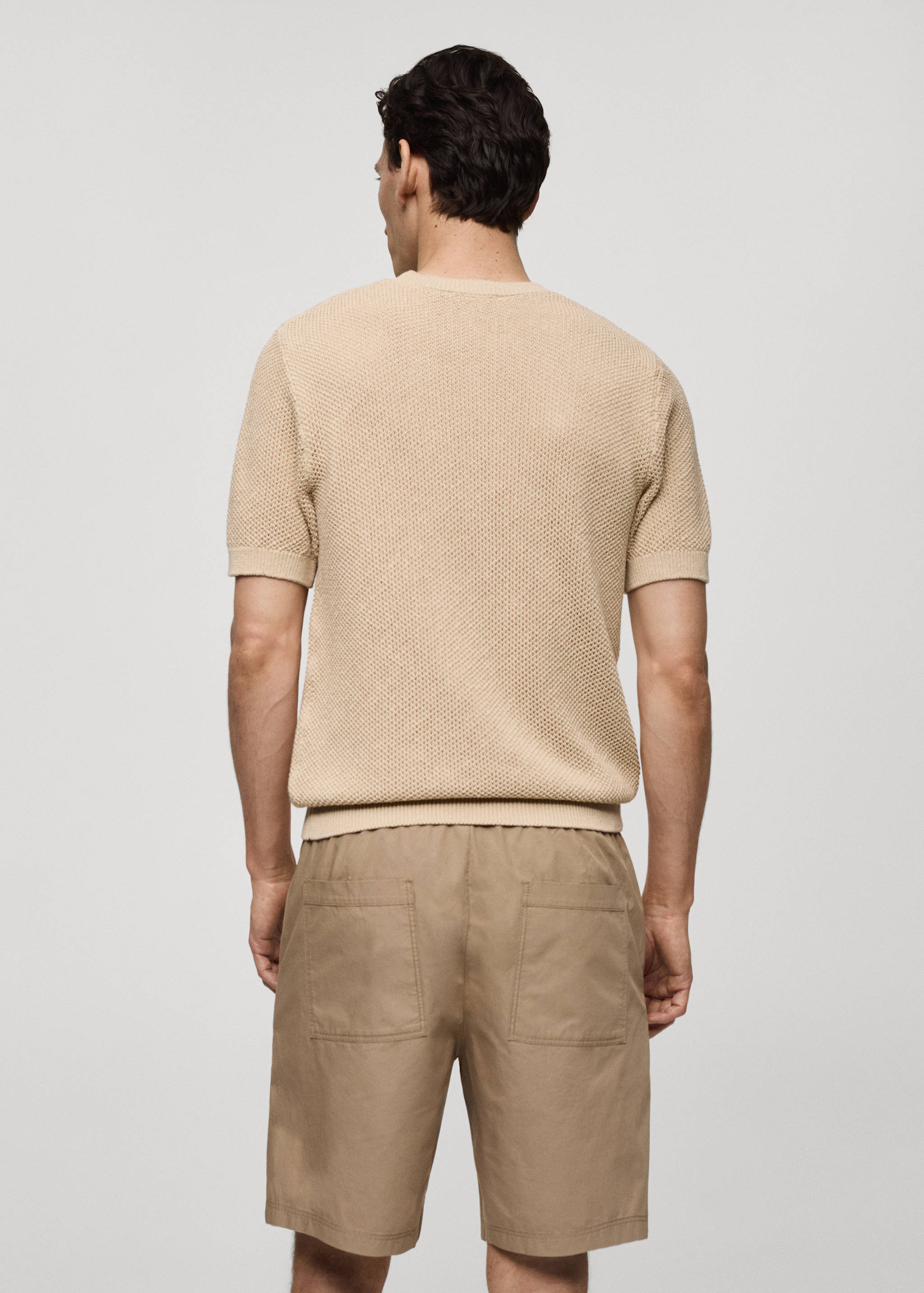 Structured cotton knit t-shirt - Reverse of the article